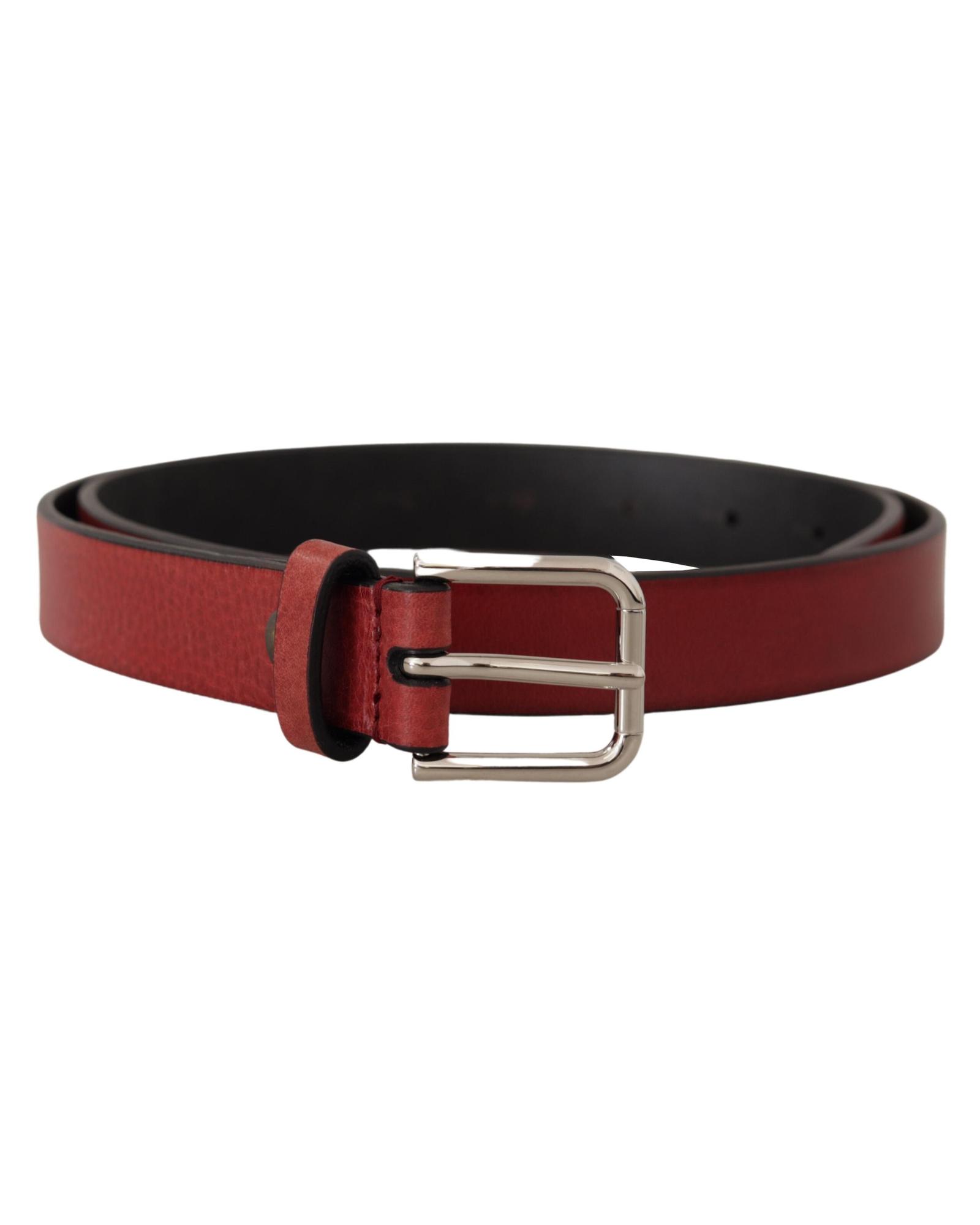 Leather Belt with Buckle- Maroon Leather Belt with Buckle- Maroon
