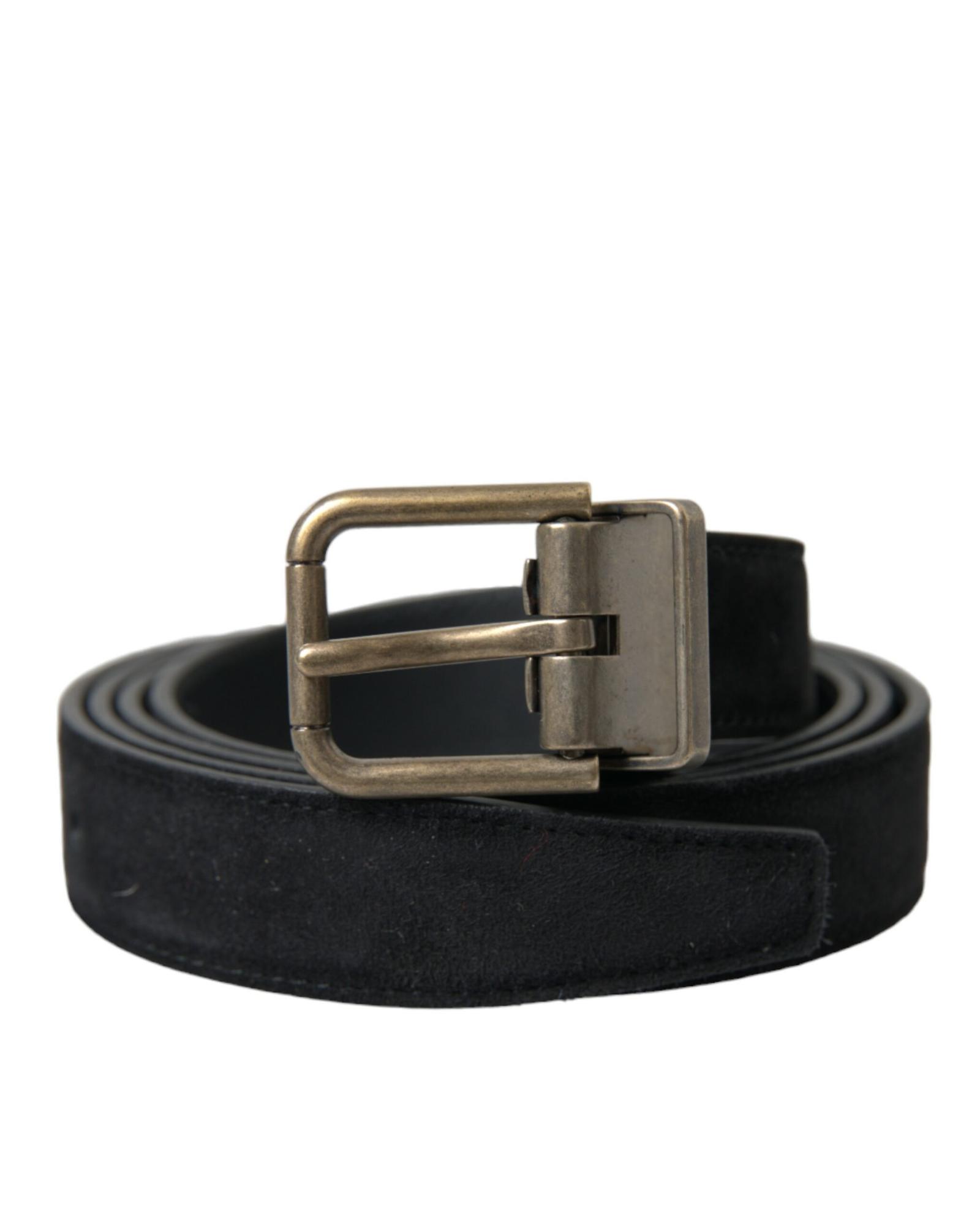 Suede Leather Belt Classic Buckle- Black Suede Leather Belt Classic Buckle- Black