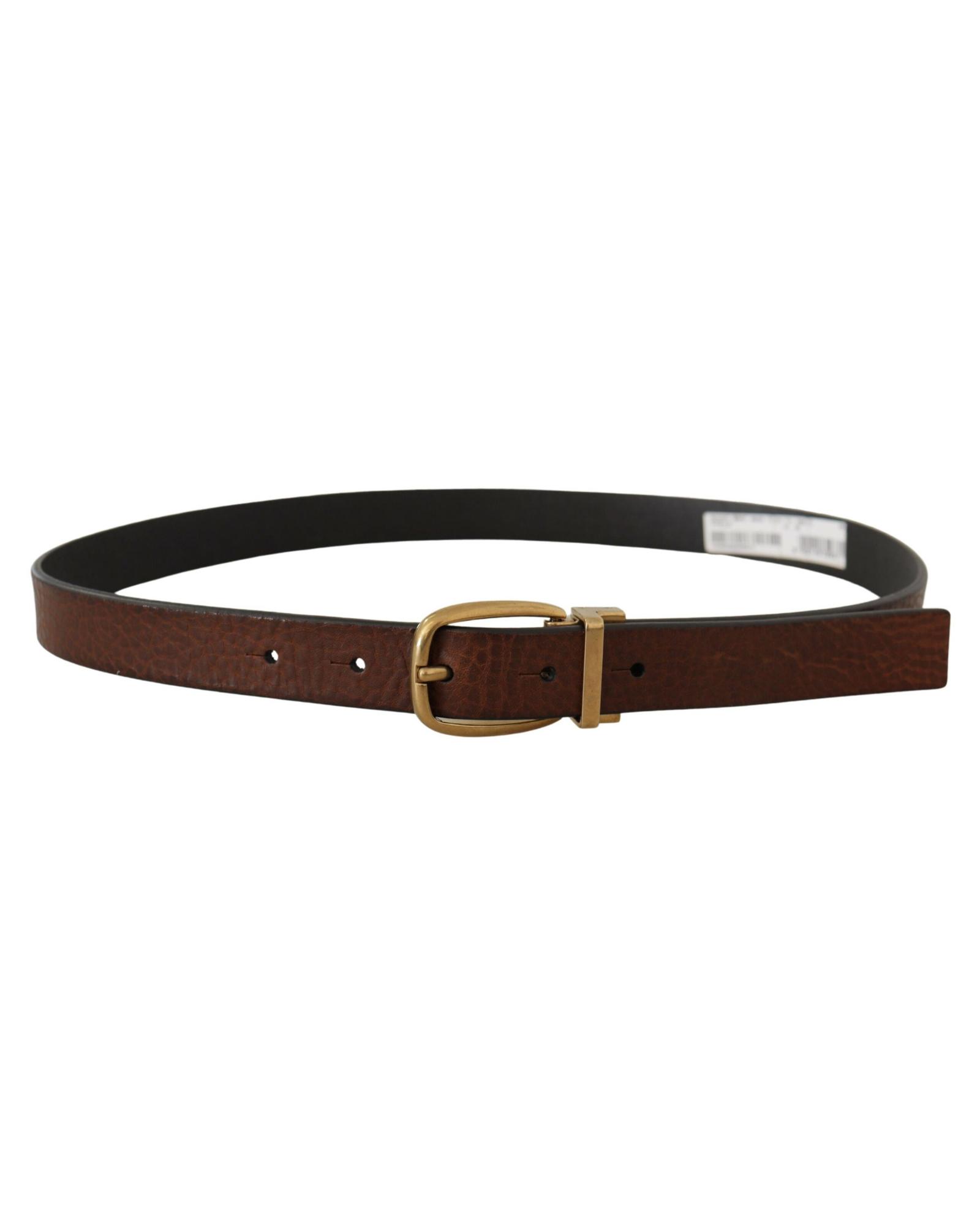 Leather Belt Classic Buckle- Brown Leather Belt Classic Buckle- Brown