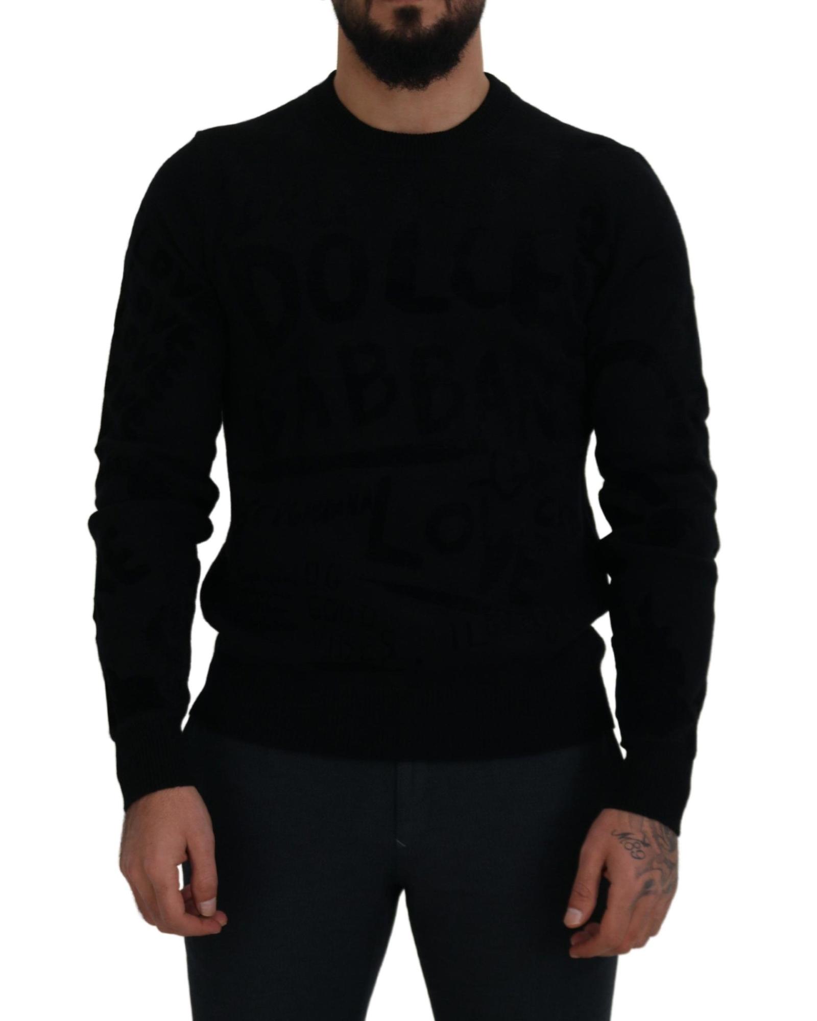 Black GraffitiPrint Sweater TSH83110