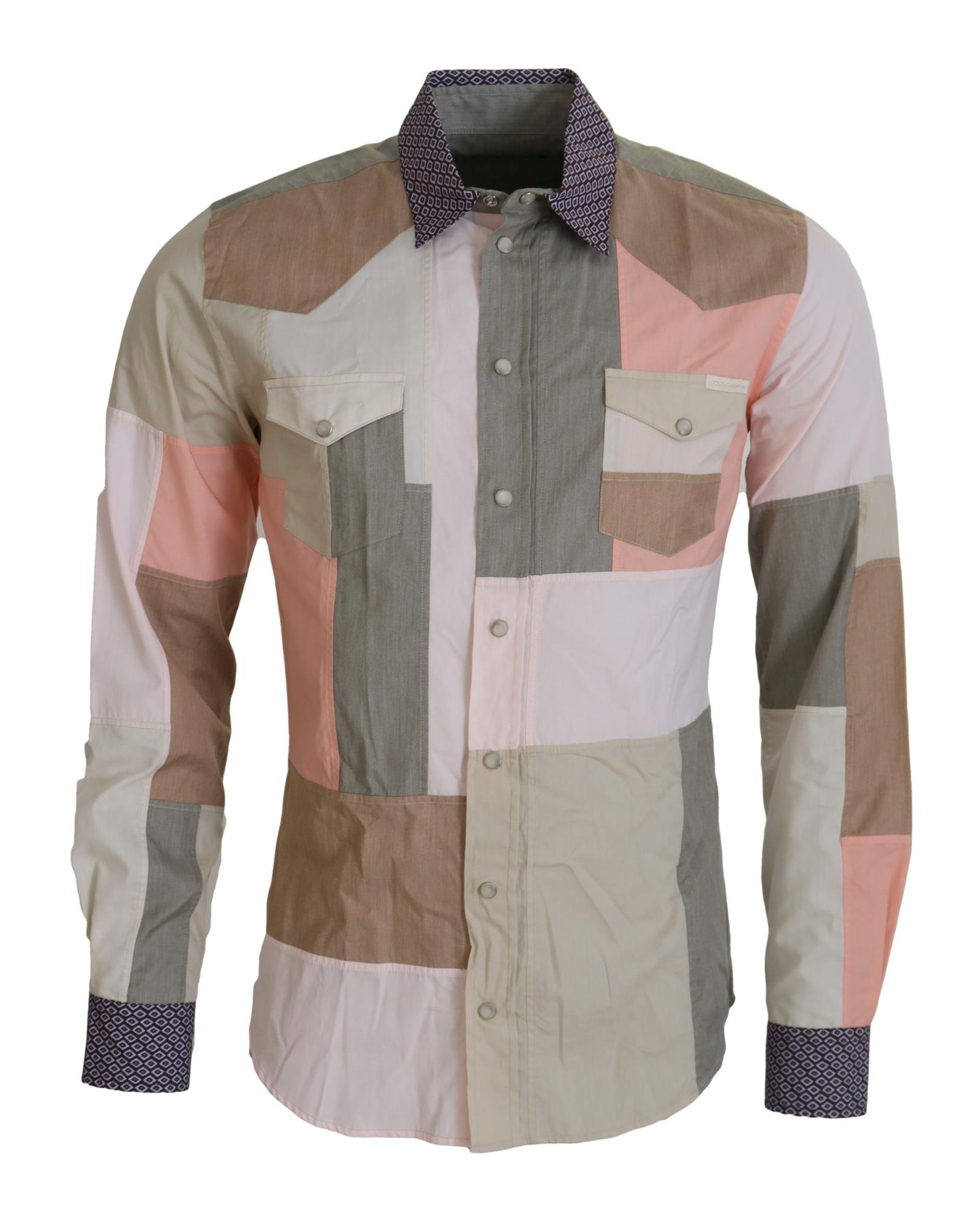 Patchwork Cotton Shirt Multicolor