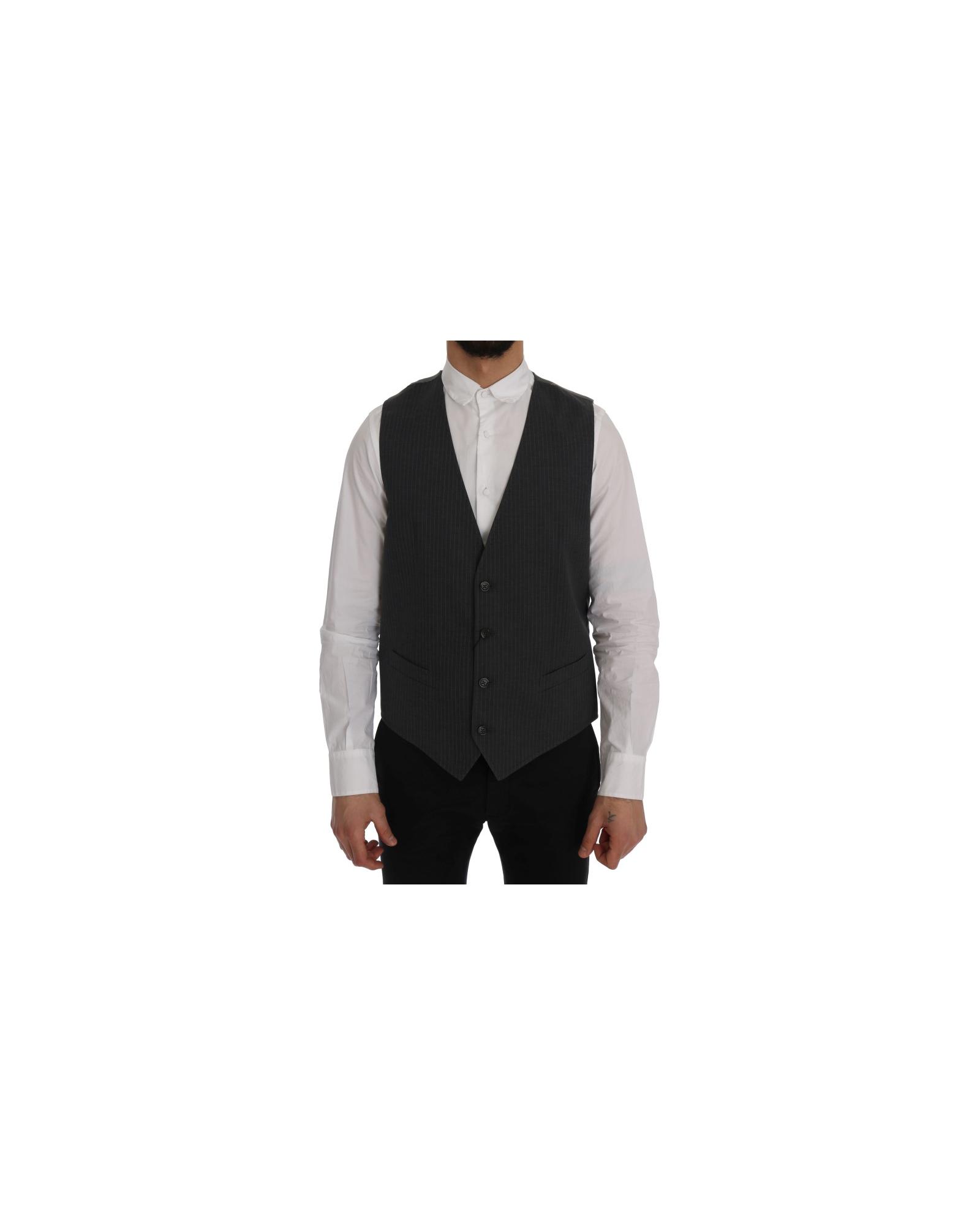Dolce & Gabbana Gray Pinstripe Vest - Size 50