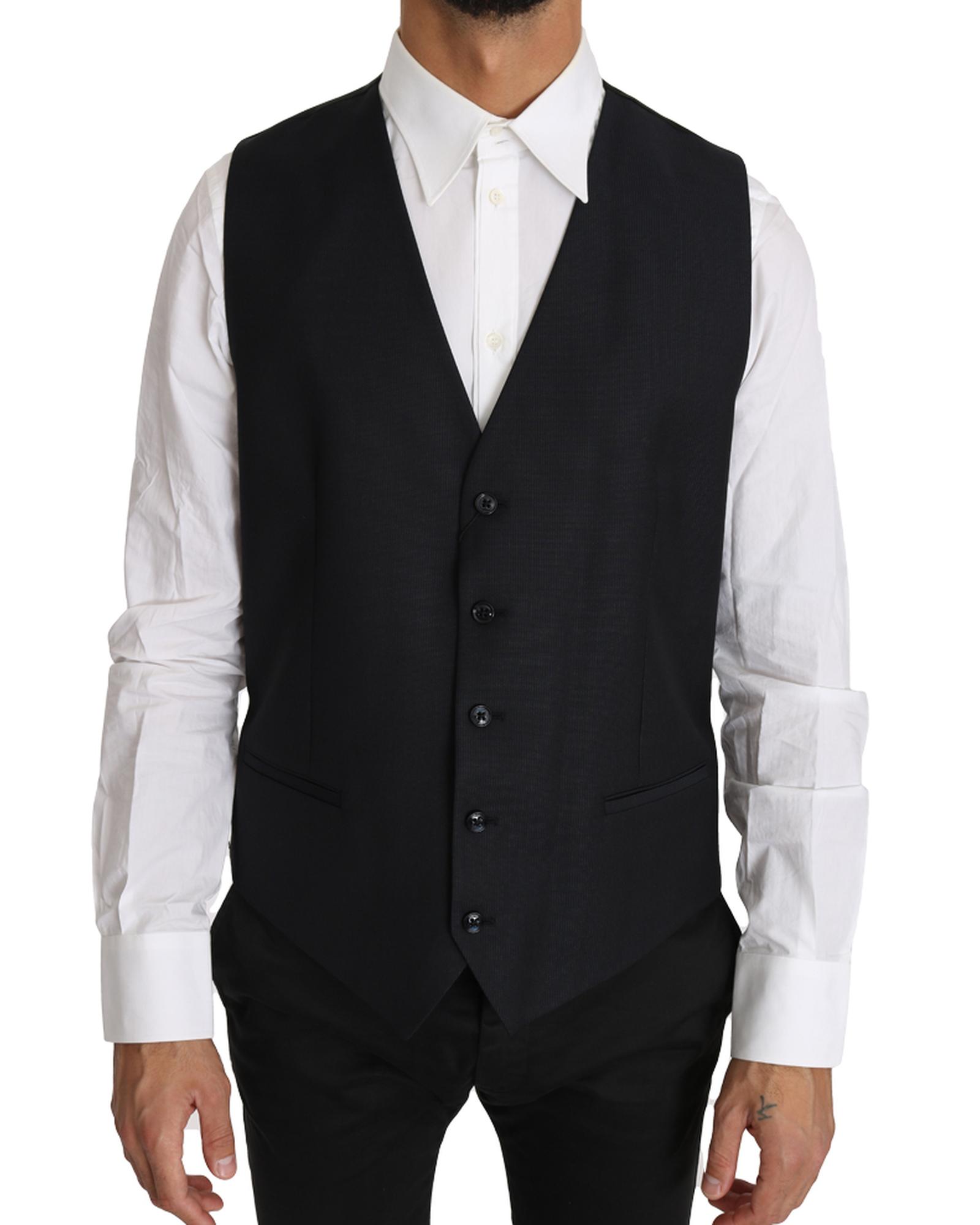 Dolce & Gabbana Classic Wool Vest  - Gray - Size 52