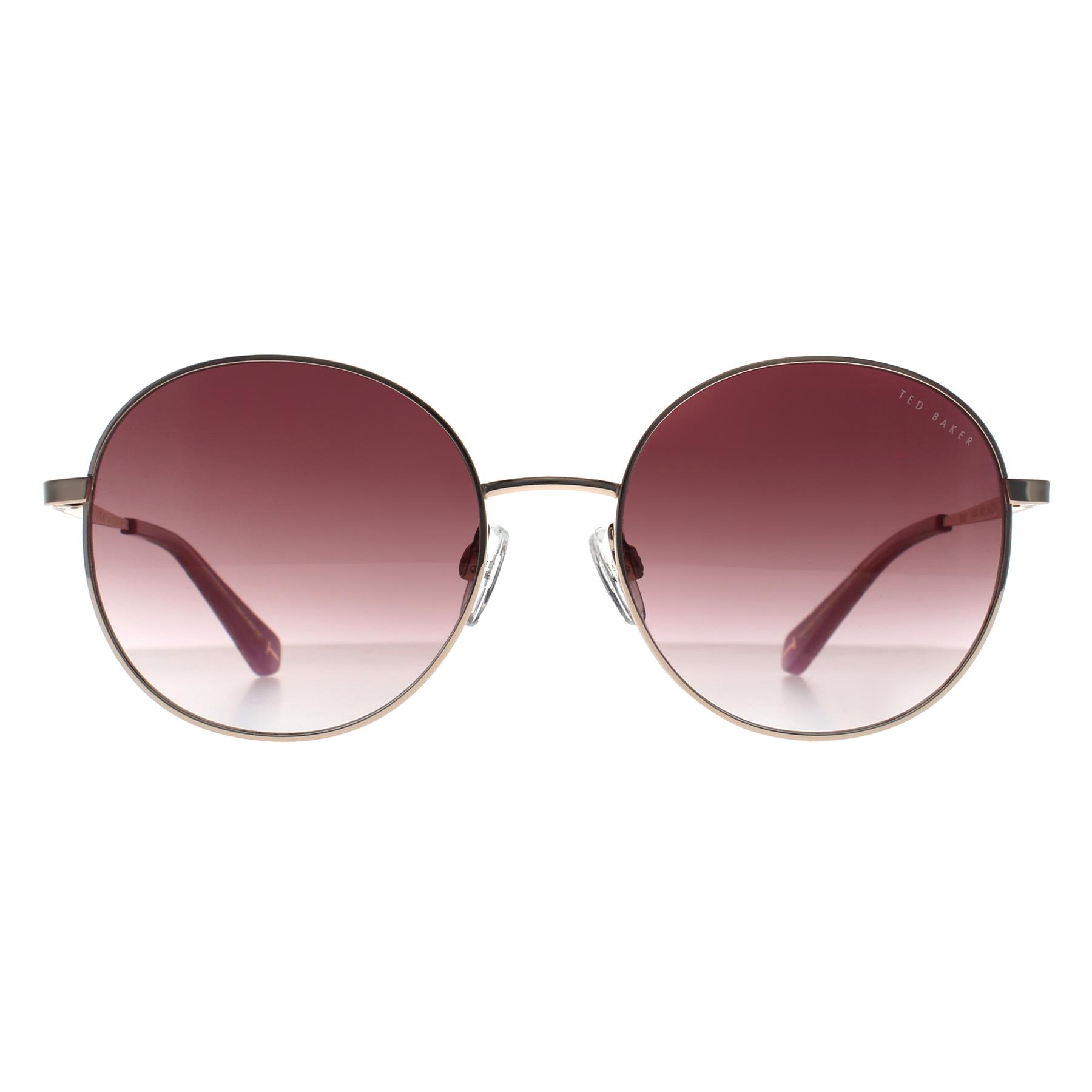 Ted Baker Women's   Gold Round Brown Gradient Tb1744 Viola Sunglasses , BrandAlley