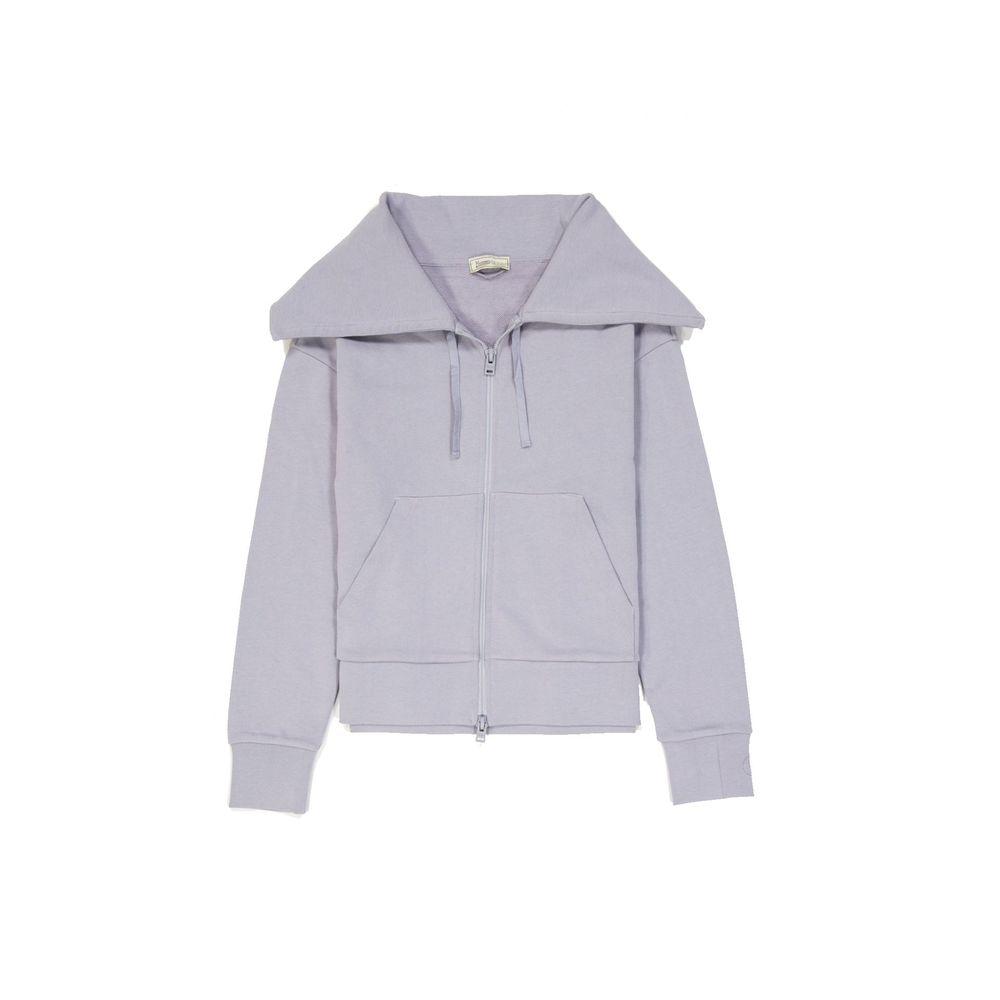 Herno Cotton Cardigan with Shawl Collar and Embroidered Logo Wo - Purple