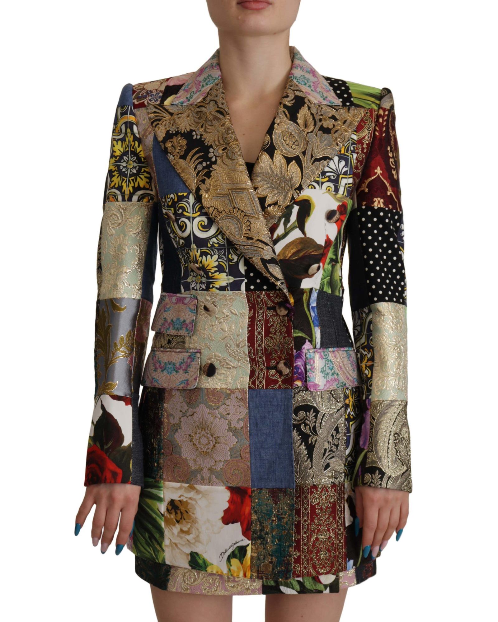 Patchwork Brocade Blazer JKT3310 Wo - Multicolor Suits