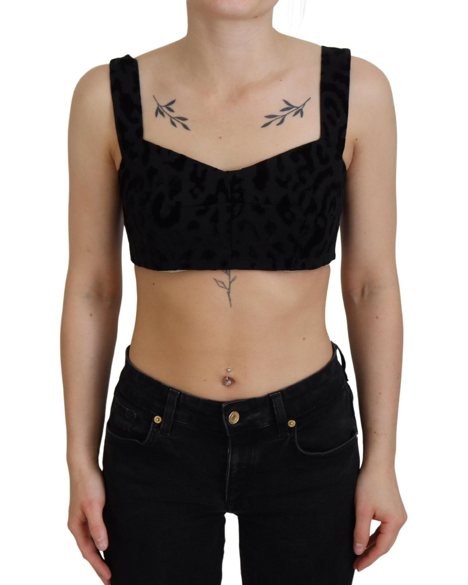 Dolce Gabbana Sweetheart Sleeveless Velvet Top Wo - Black Tops
