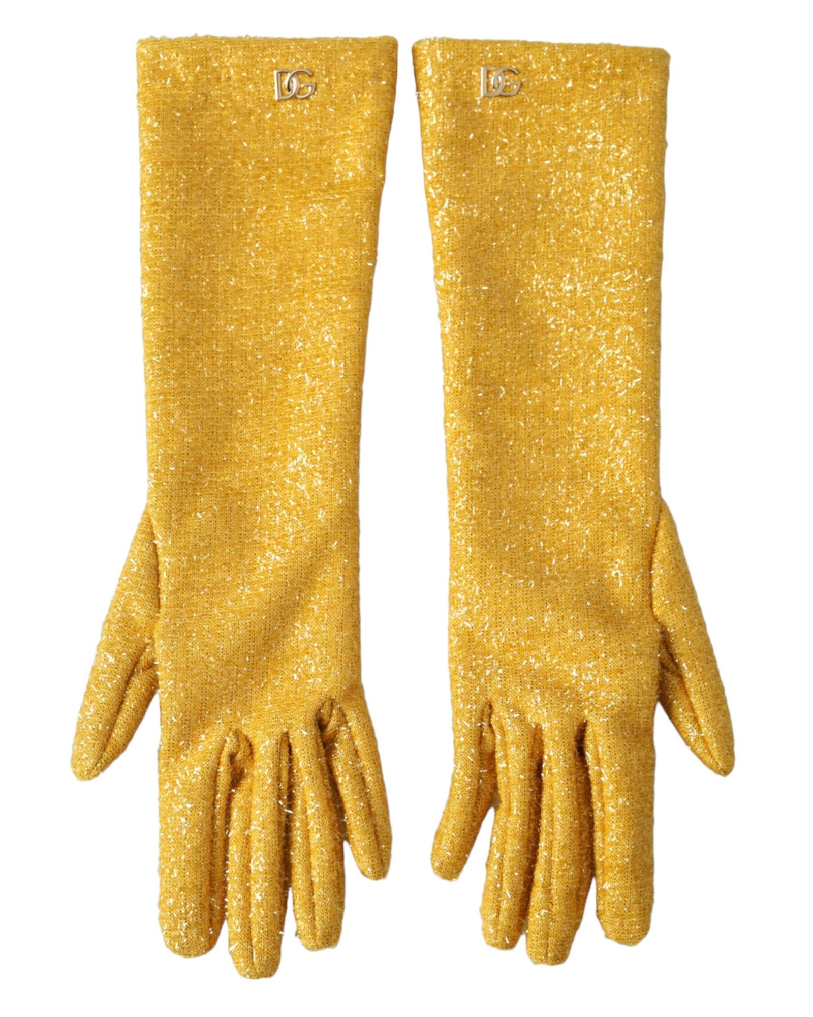 Sequin Long Gloves Wo - Gold