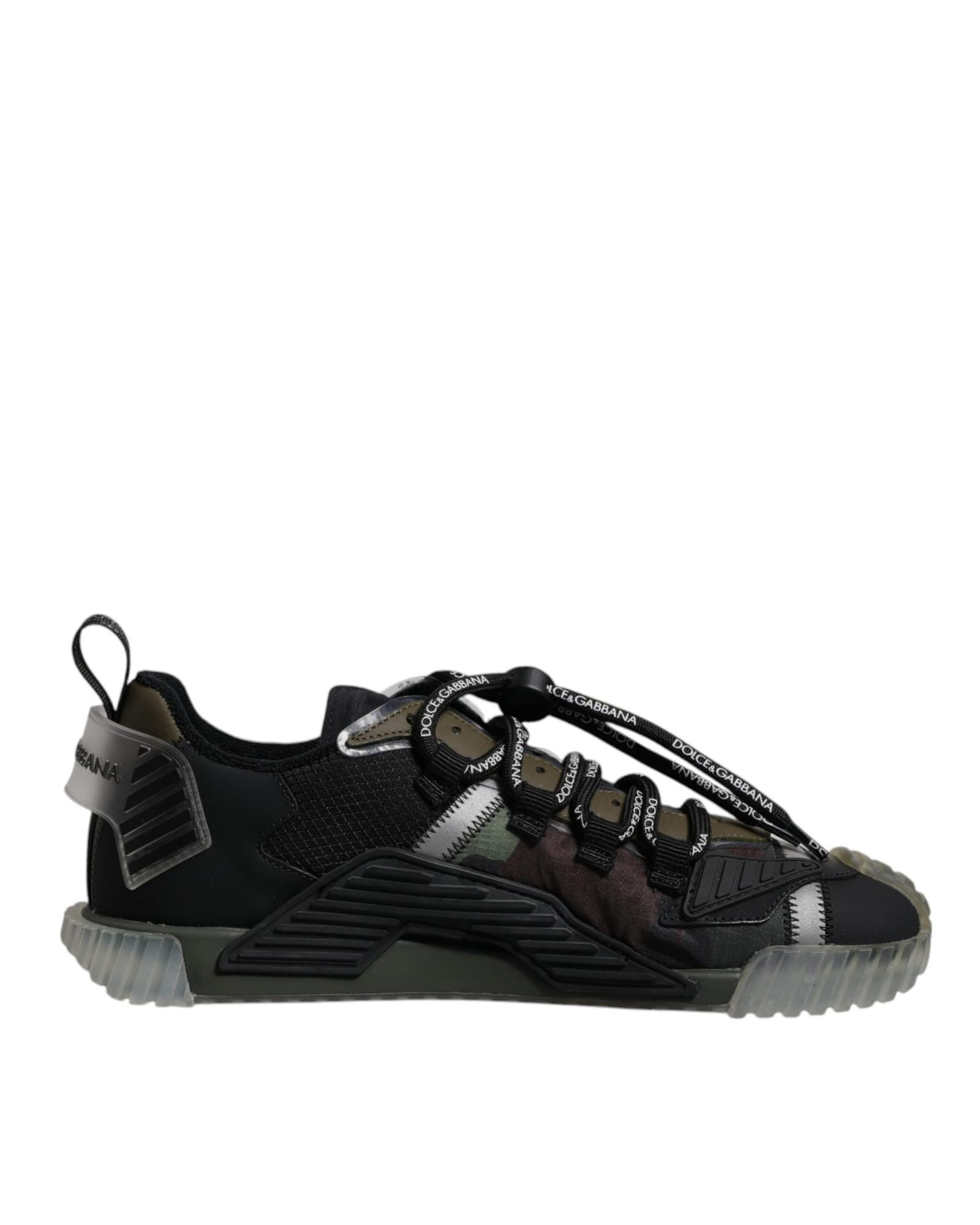 Dolce & Gabbana Portofino Camouflage Sneakers  - Black - Size 44