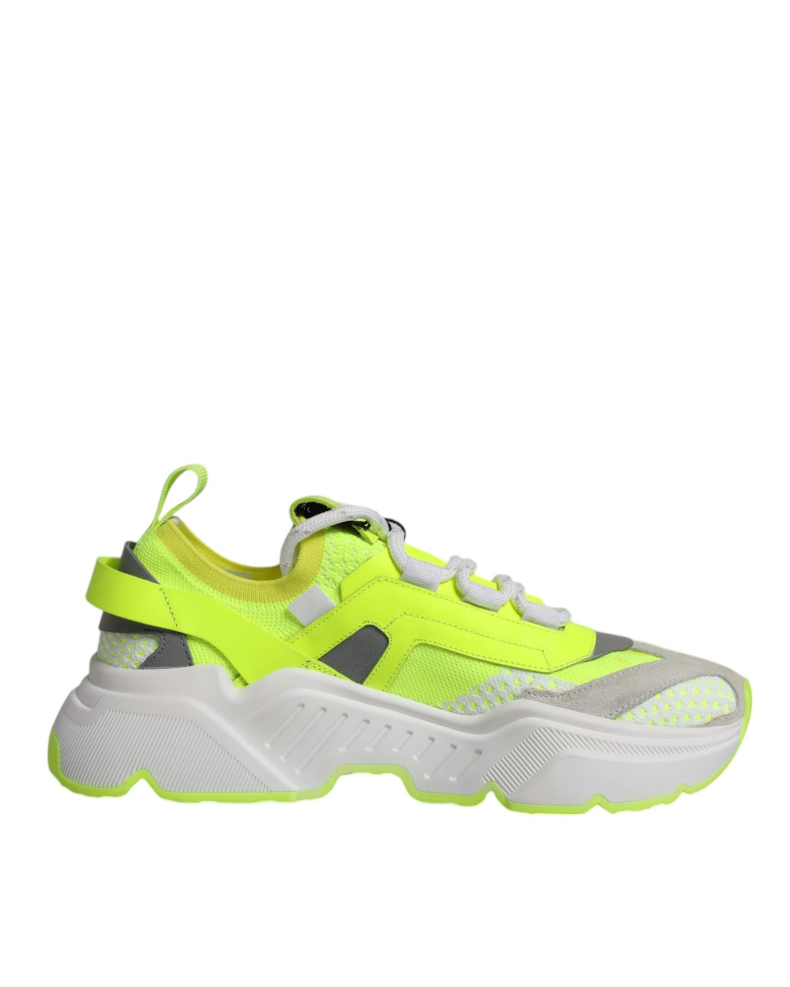 Dolce & Gabbana Portofino Neon Yellow Sneakers  - Multicolor