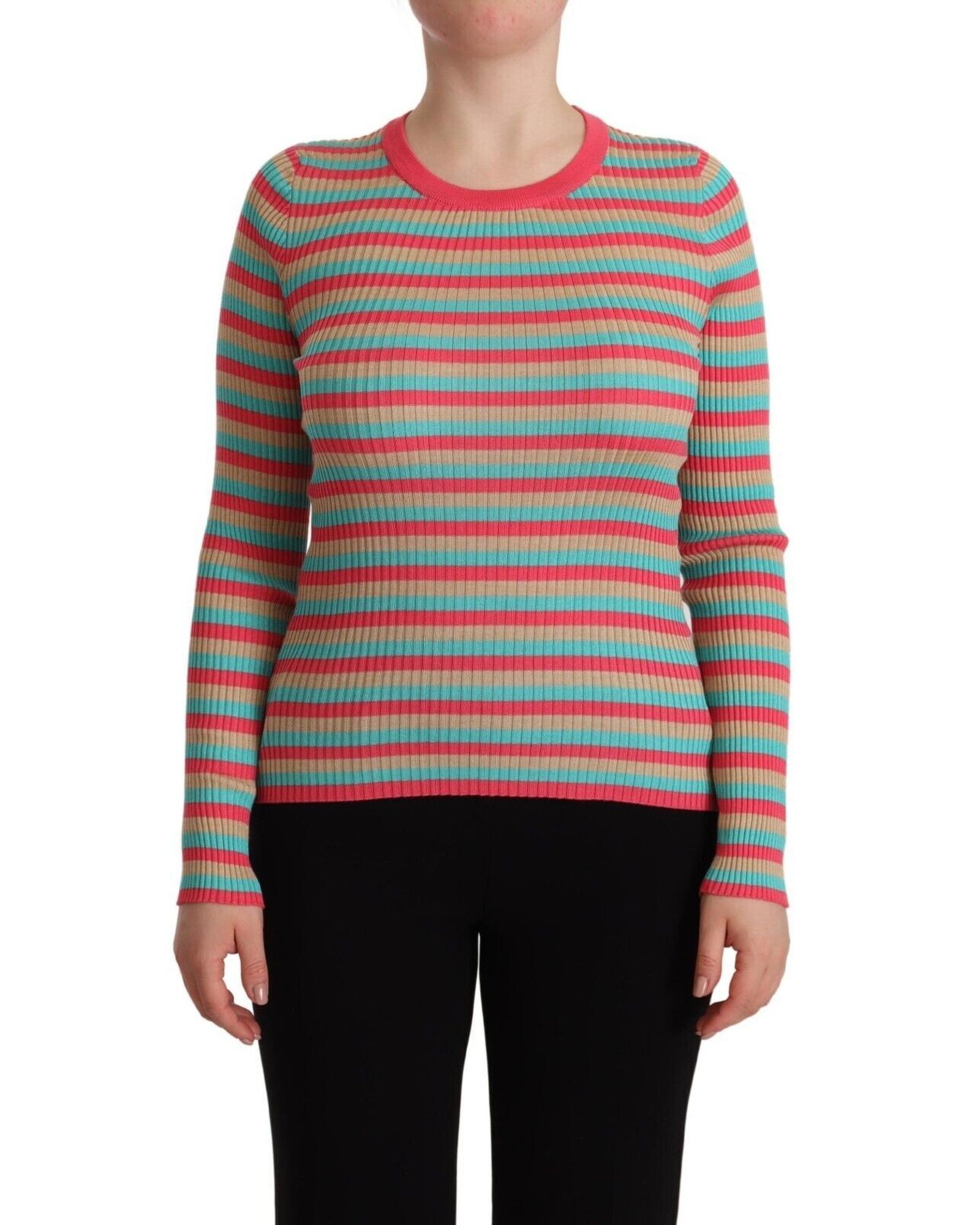 Dolce Gabbana TSH7618 Ribbed Knit Top Wo - Multicolor Tops