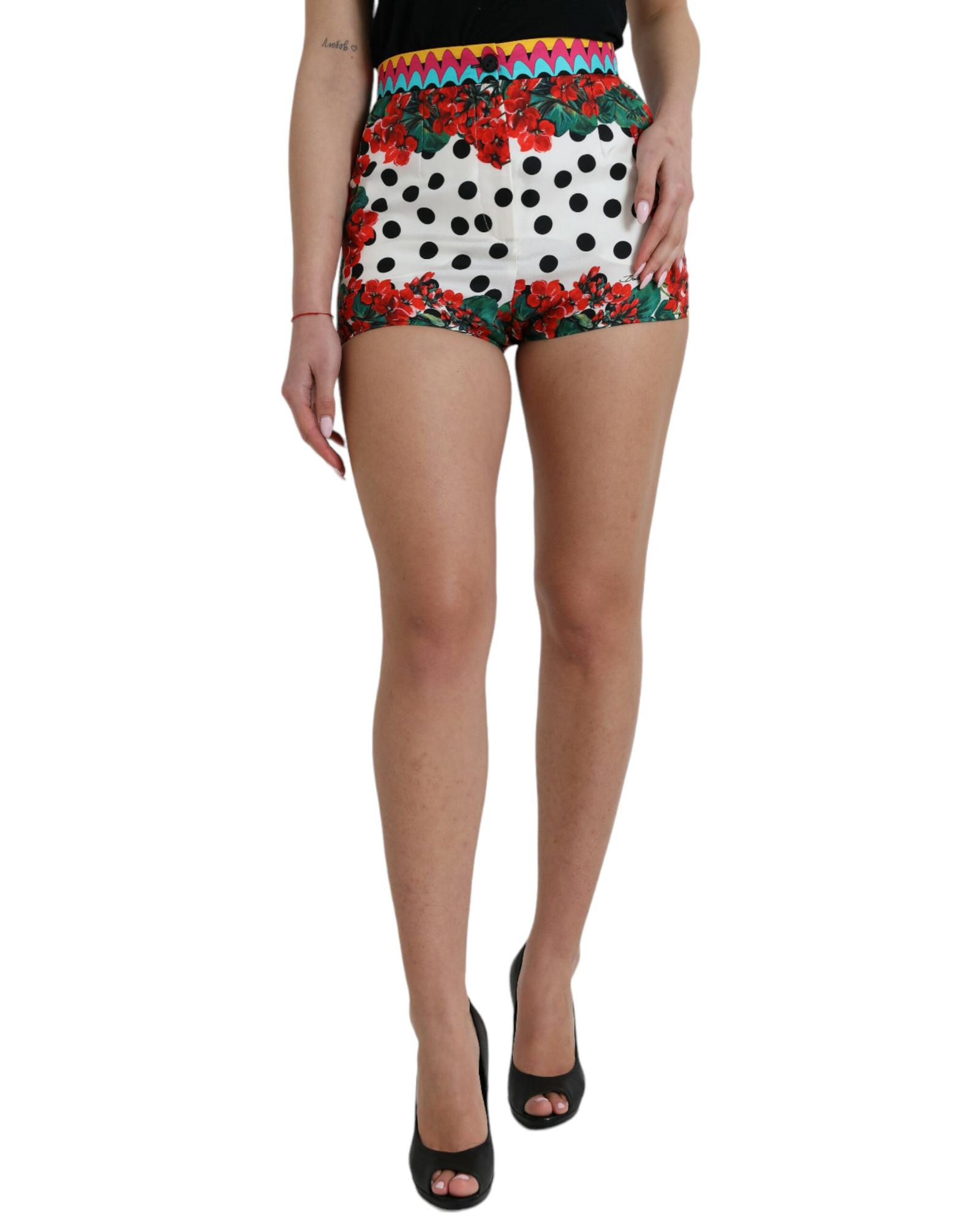 Dolce & Gabbana HighWaist Floral Polka Dot Shorts Wo - Multicolor - Size 42