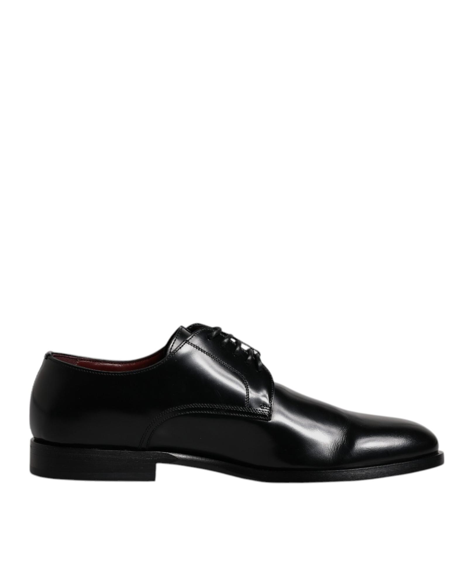 Dolce & Gabbana Leather Derby Shoes Classic Style  - Black Formal Shoes - Size 40