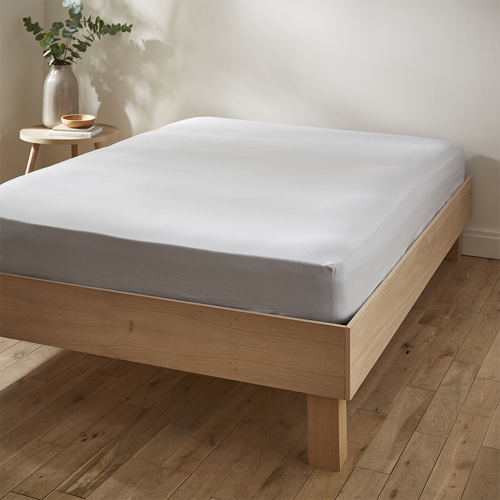 Touch Of Linen - Ice Blue - Fitted Sheet