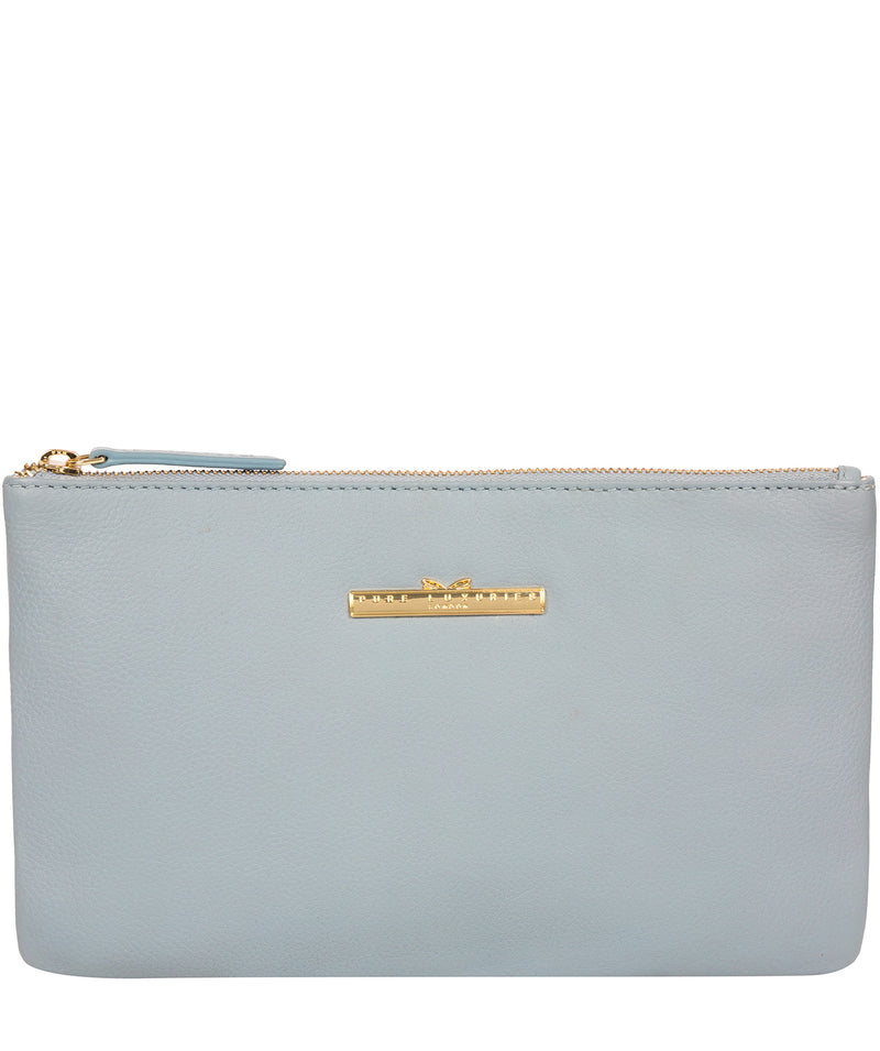 ‘Arlesey’ Cashmere Blue Leather Clutch Bag