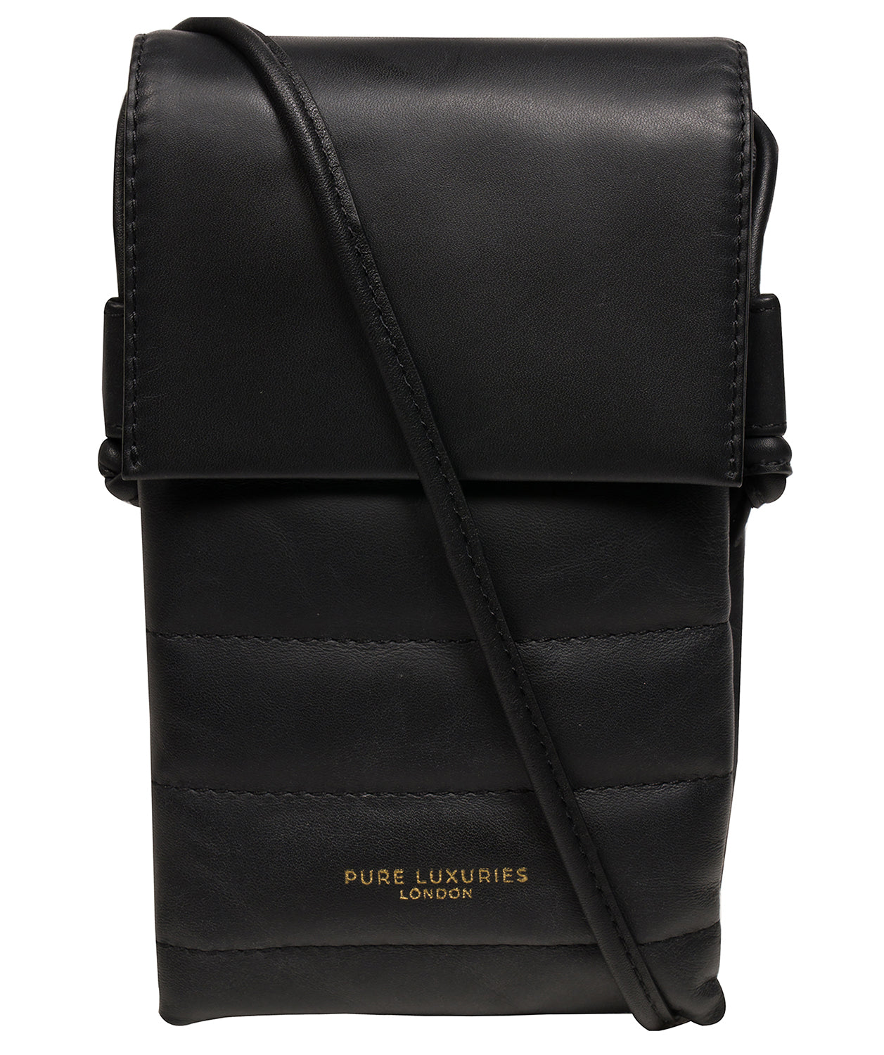 ‘Chloe’ Black Leather Cross Body Phone Bag