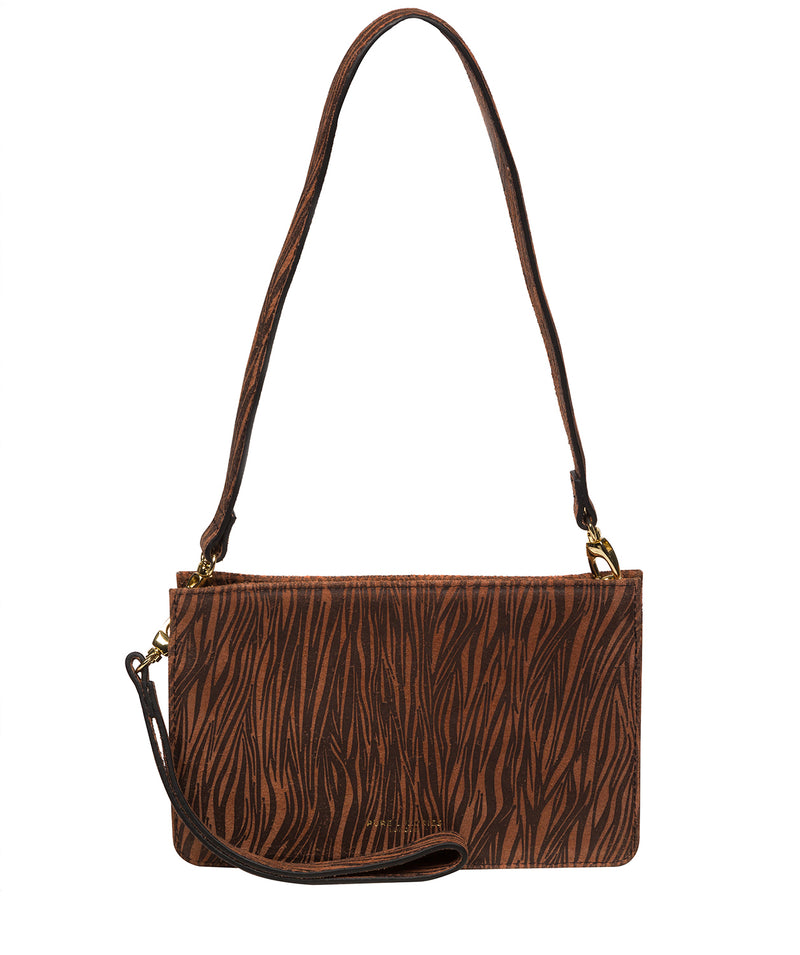 ‘Layla’ Animal Print Nappa Leather Grab Clutch Phone Bag