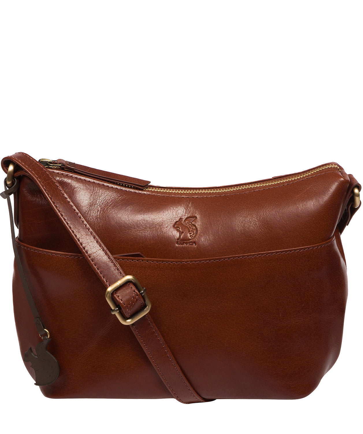 ‘Merrill’ Conker Brown Leather Cross Body Bag
