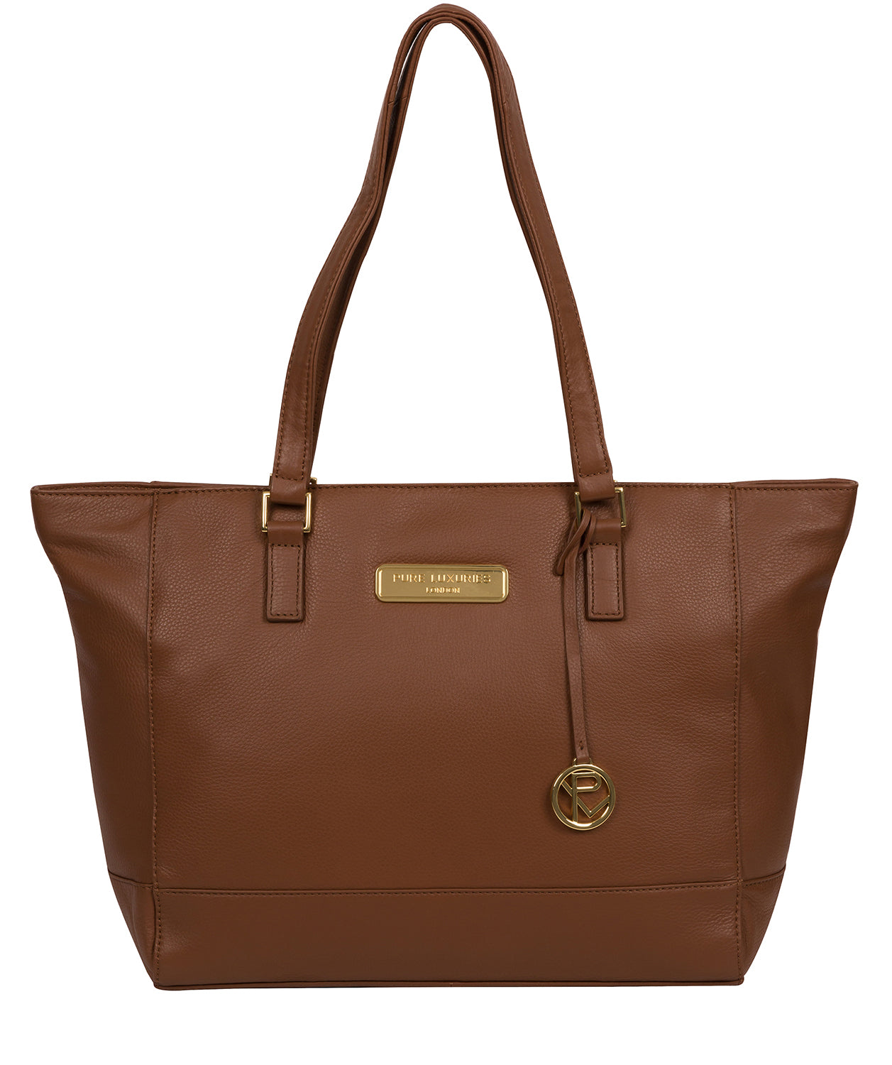 Pure Luxuries London ‘Sophie’ Tan Leather Tote Bag – Size One Size Pure Luxuries London ‘Sophie’ Tan Leather Tote Bag – Size One Size