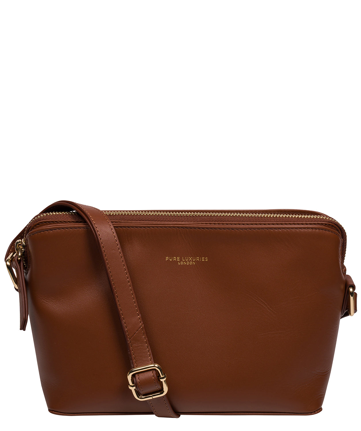 Pure Luxuries London Women's   Brown 'Natalie' Caramel Leather Cross Body Bag , BrandAlley