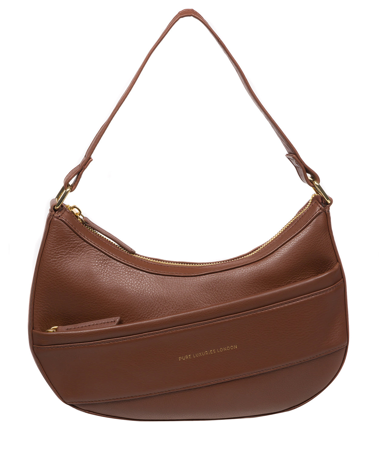 ‘Emma’ Dark Tan Nappa Leather Grab Bag
