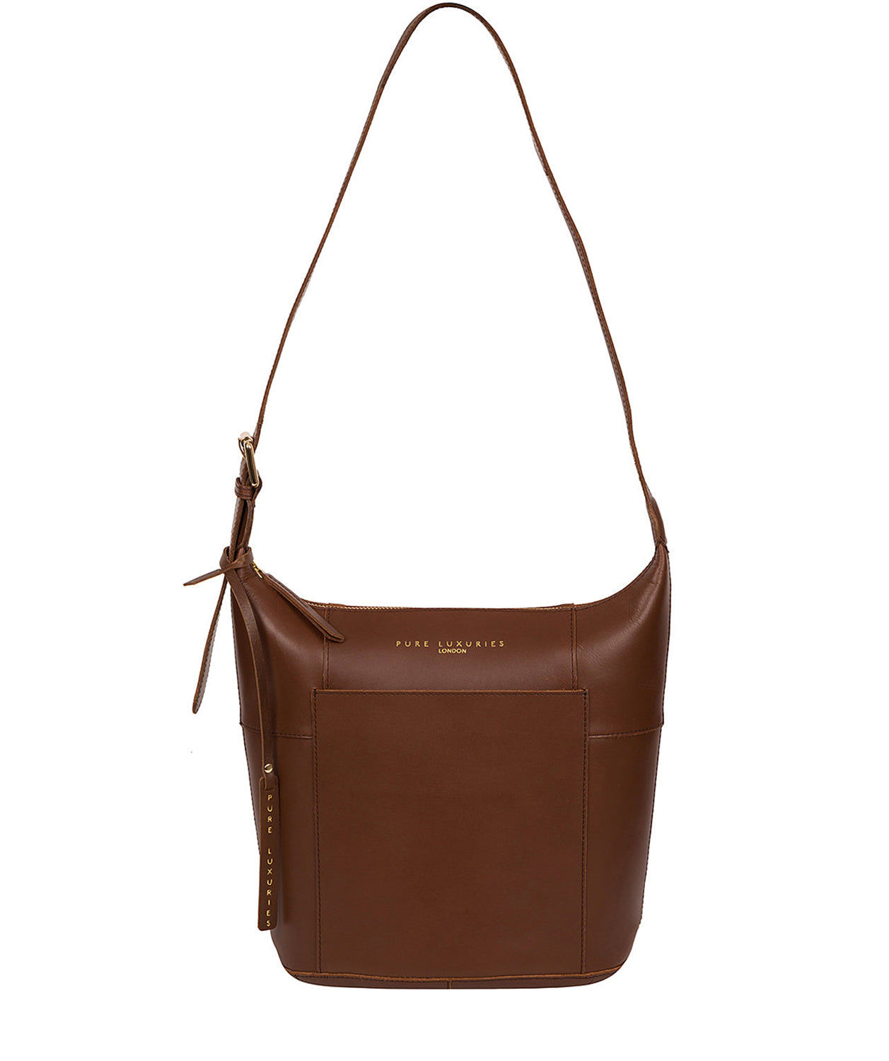 ‘Chichester’ Ombre Chestnut Leather Shoulder Bag
