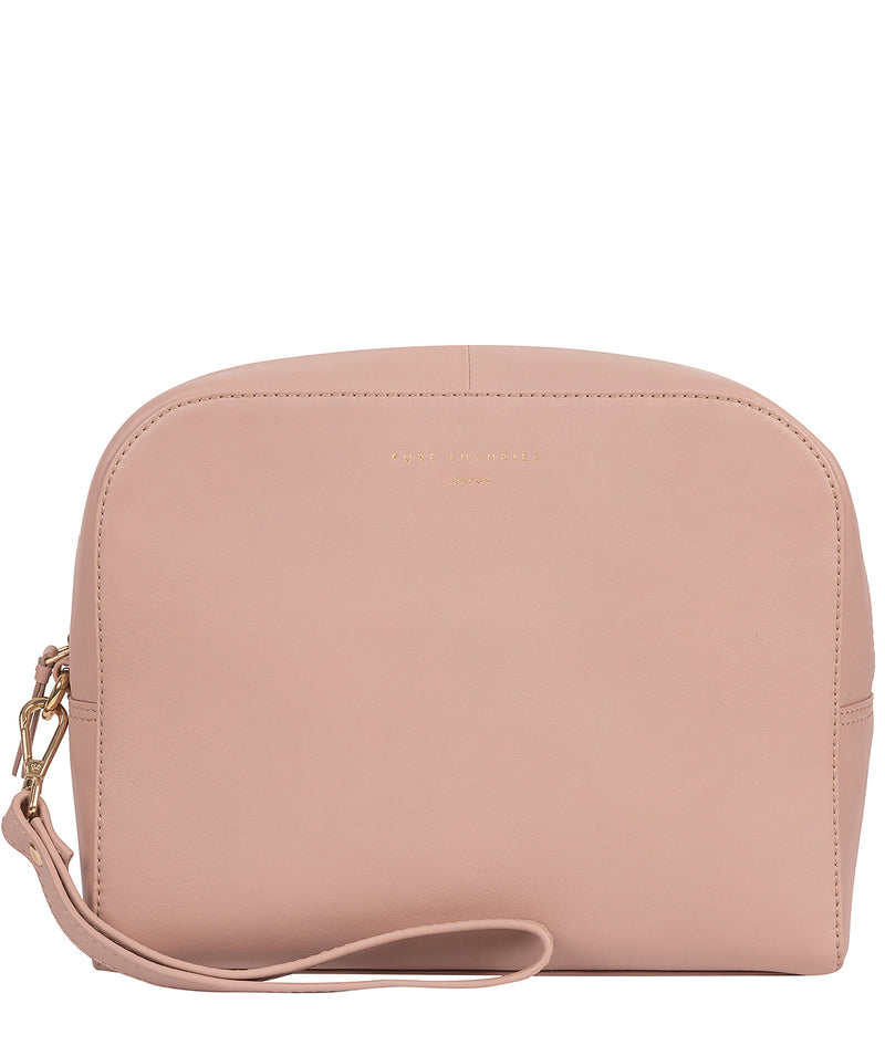 ‘Brompton’ Blush Pink Leather Make-Up Bag