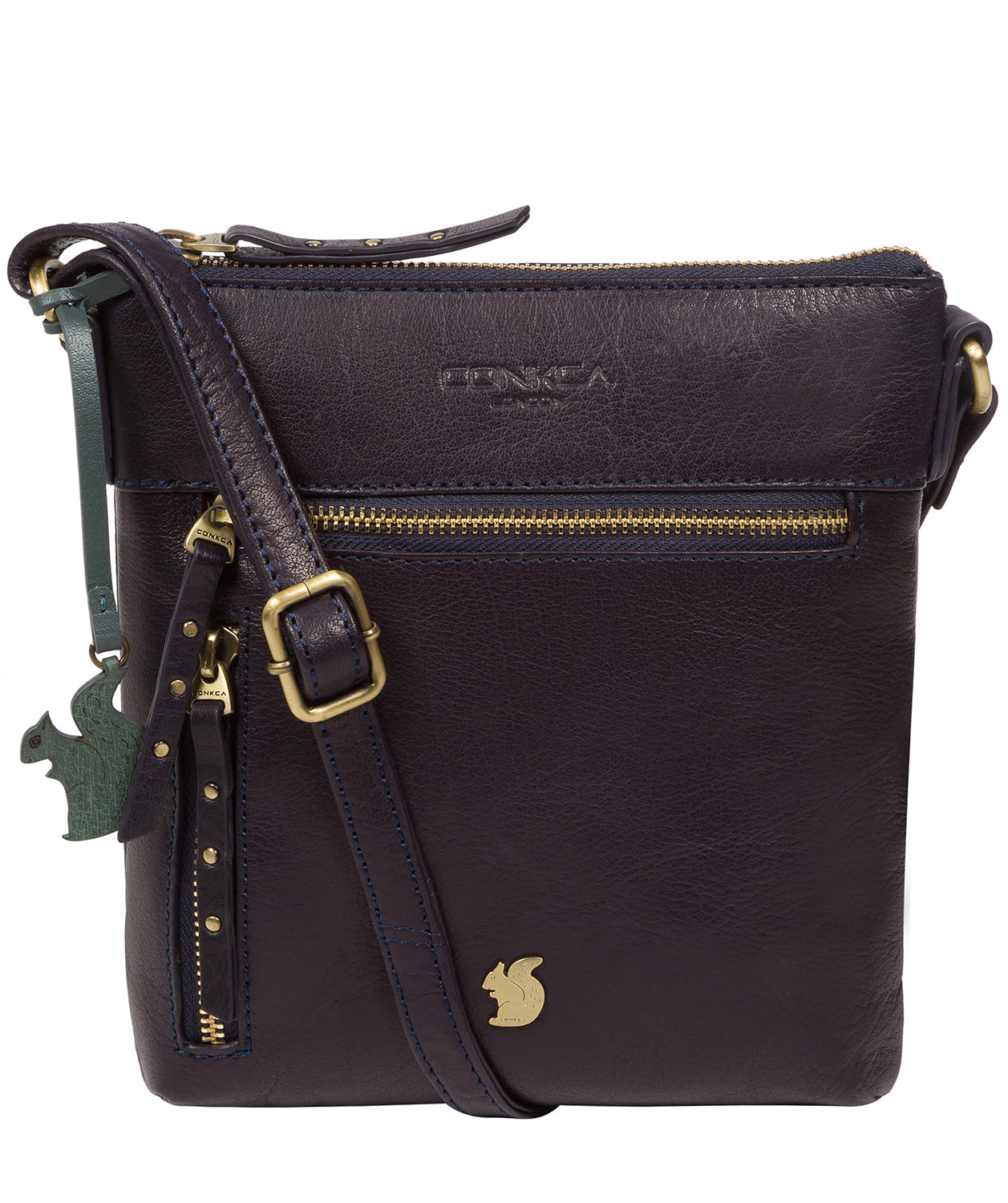 ‘Elf’ Navy Leather Cross Body Bag