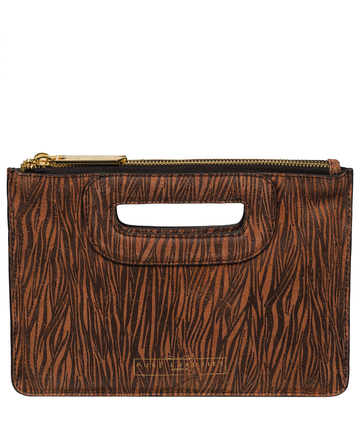 ‘Esher’ Animal Print Leather Clutch Bag
