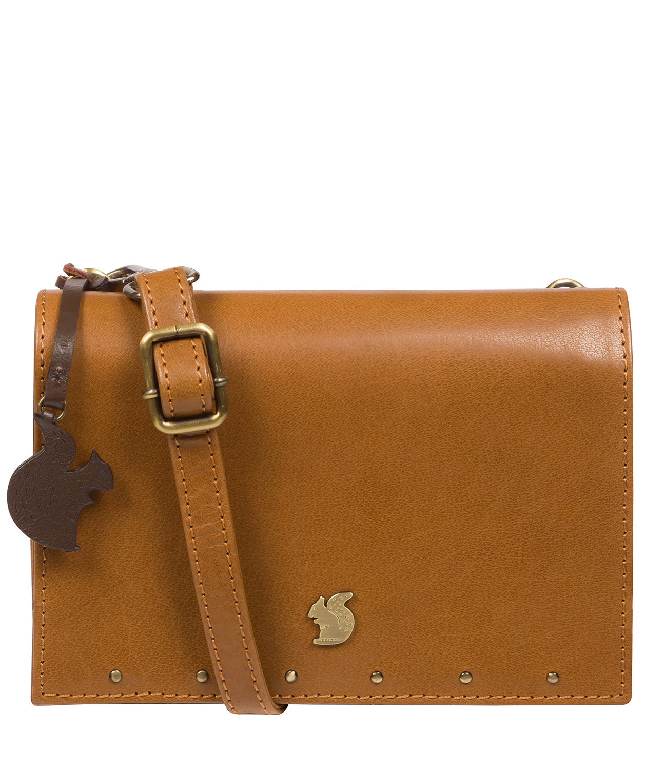 ‘Nemo’ Dark Tan Leather Cross Body Clutch Bag