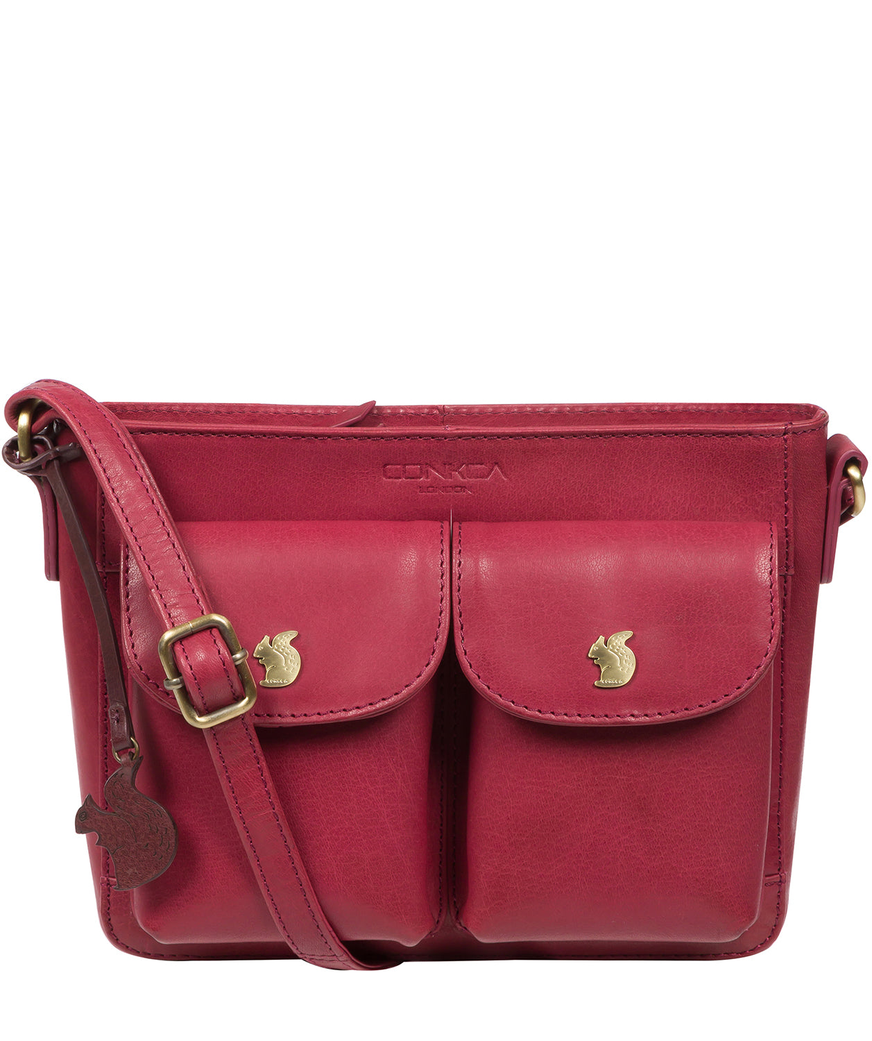 ‘Eski’ Orchid Leather Cross Body Bag