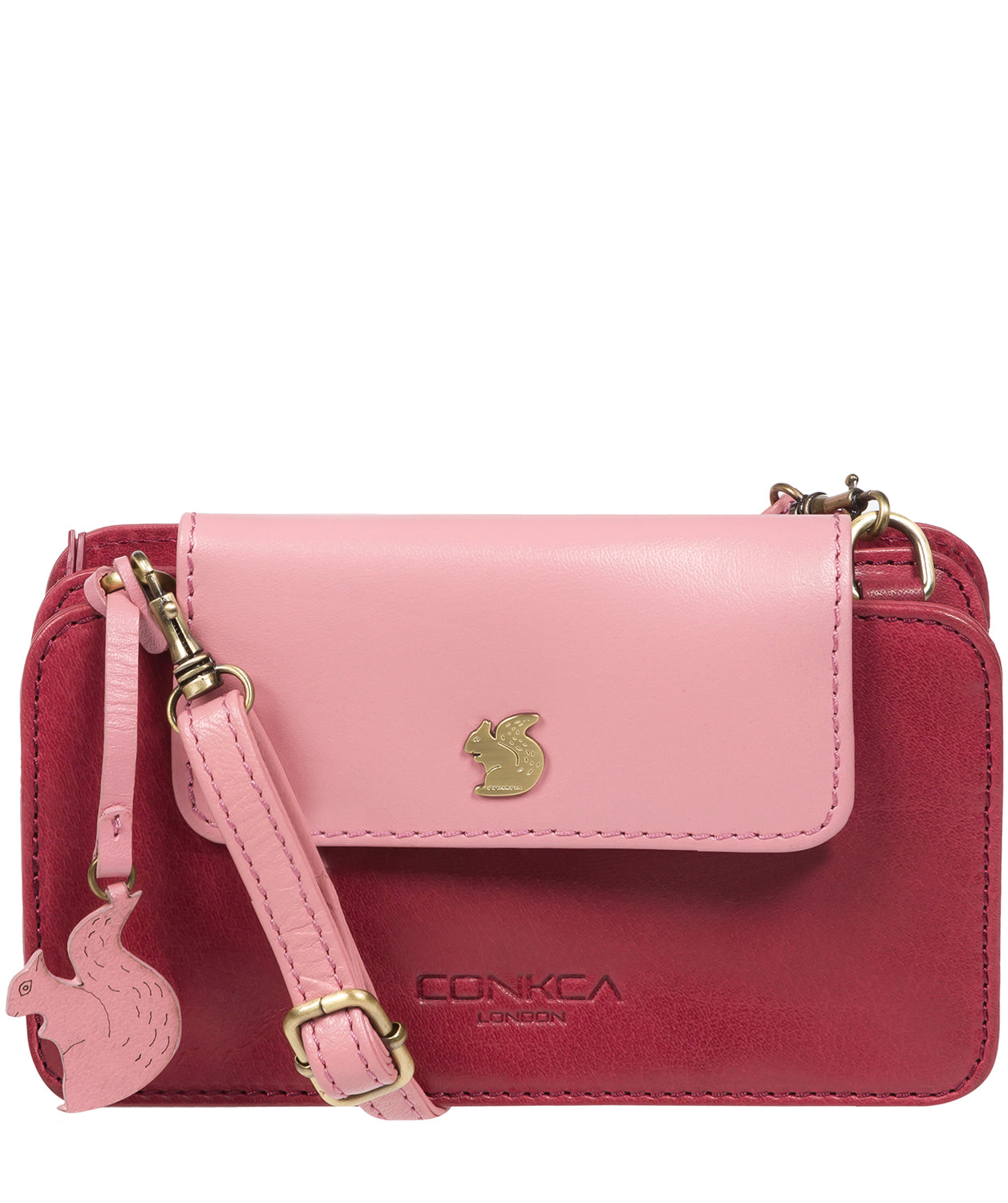 ‘Little Wonder’ Orchid and Blush Leather Cross Body Clutch Bag