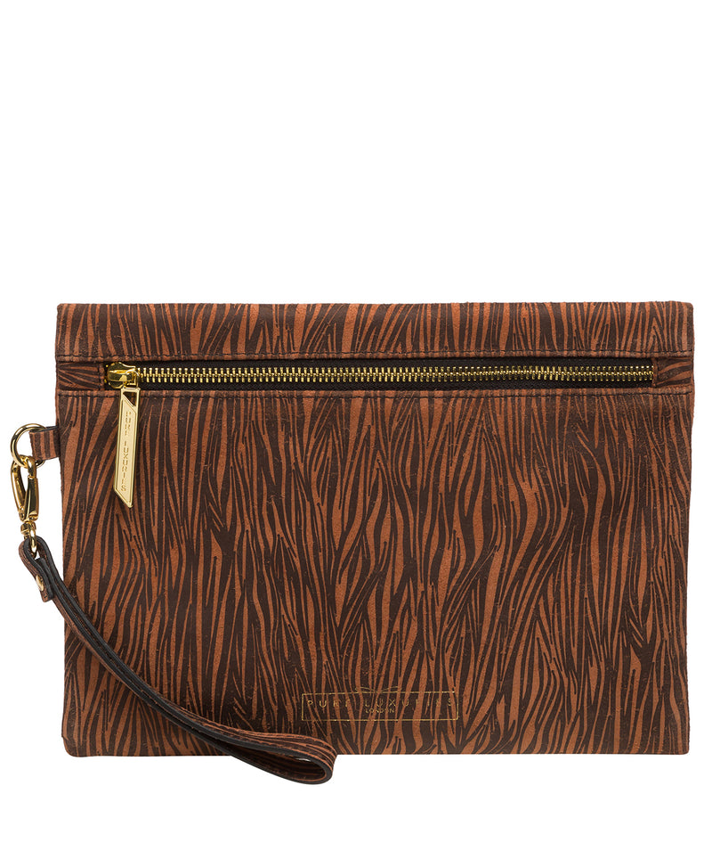 ‘Chalfont’ Animal Print Leather Clutch Bag