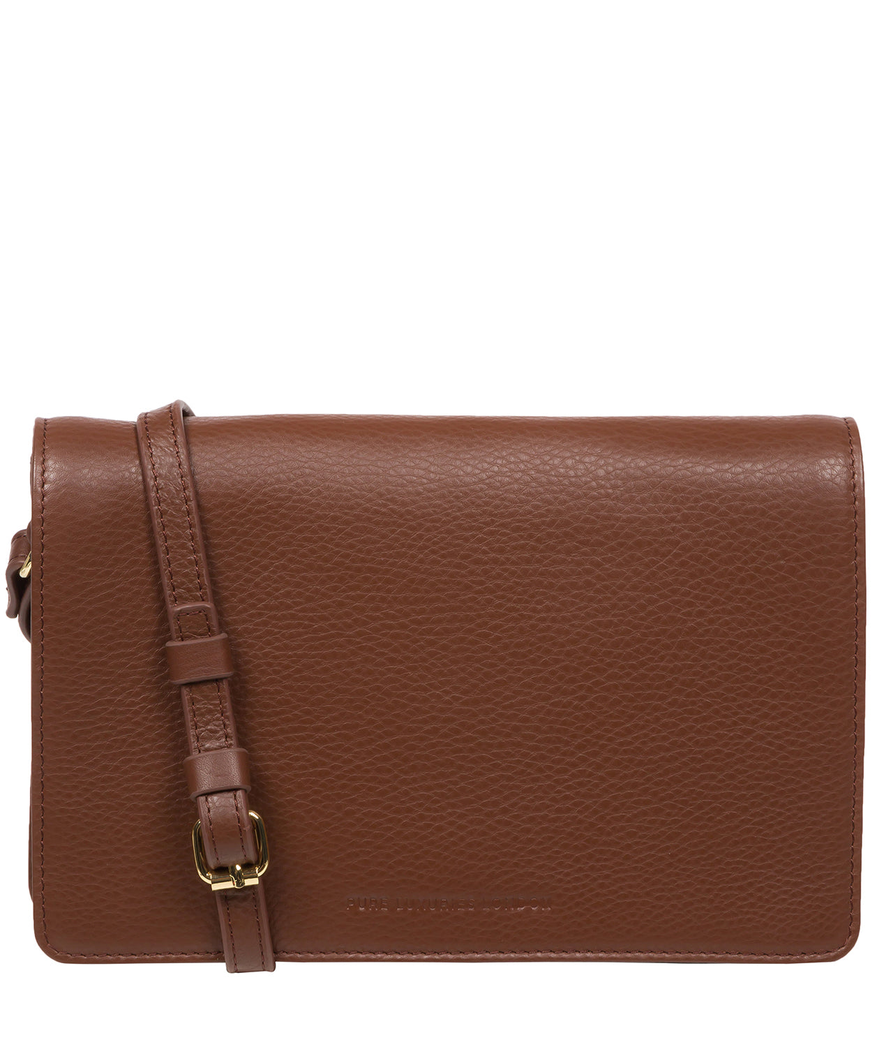 ‘Gwen’ Dark Tan Nappa Leather Cross Body Bag