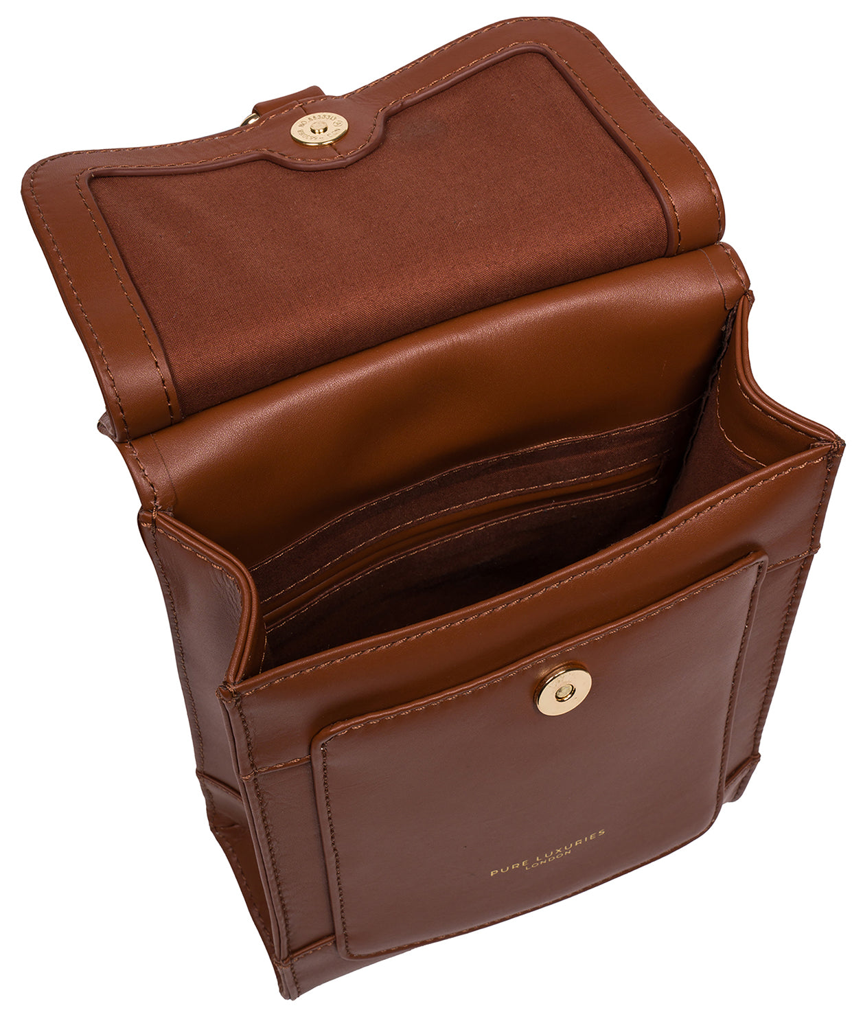 Pure Luxuries London Women's   Brown 'Erma' Caramel Leather Cross Body Bag , BrandAlley