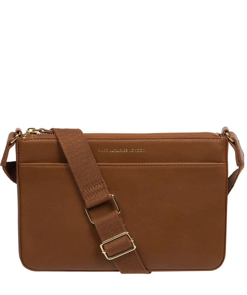 ‘Raye’ Chestnut Nappa Leather Cross Body Bag ‘Raye’ Chestnut Nappa Leather Cross Body Bag
