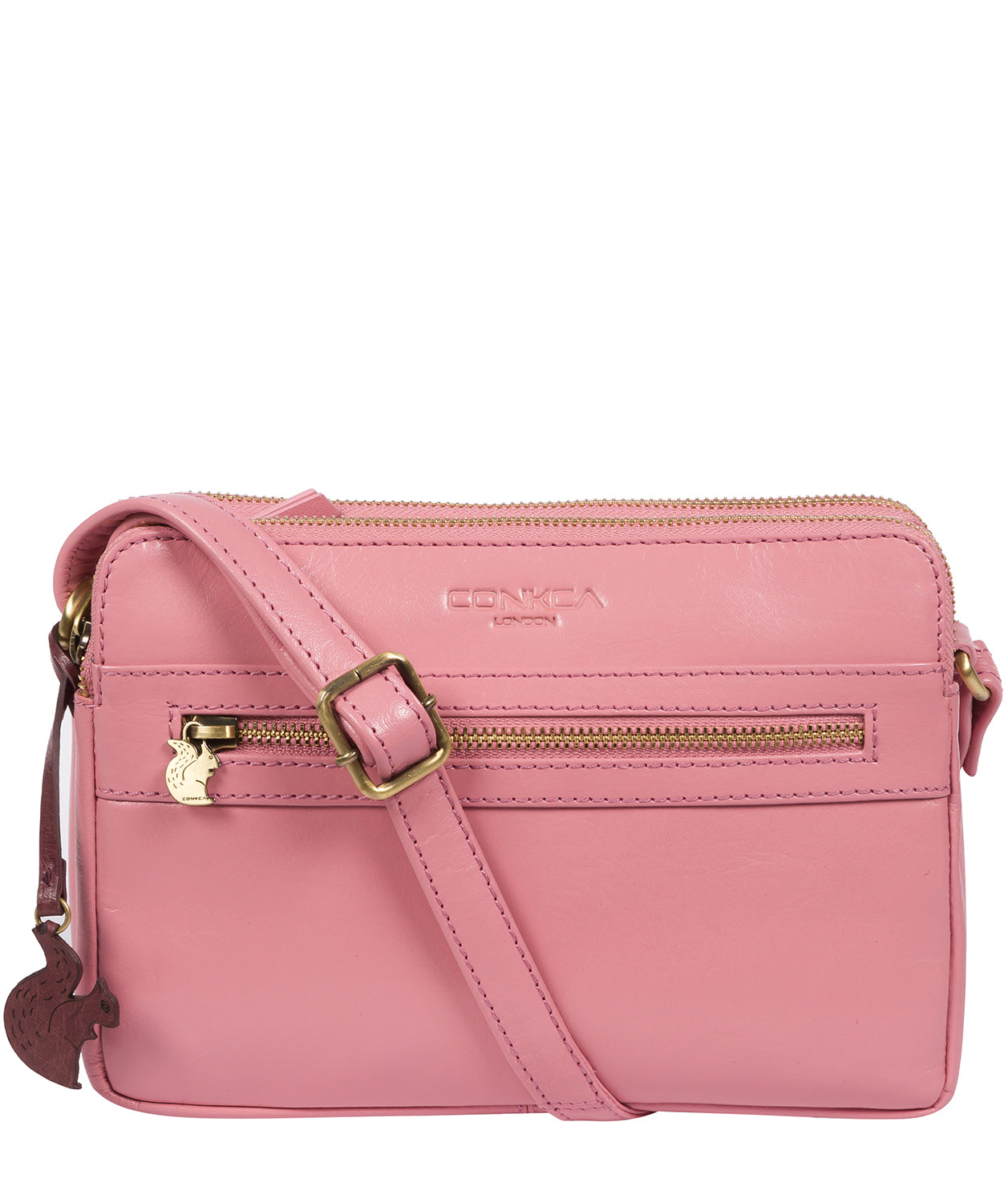 ‘Drew’ Blush Leather Cross Body Bag