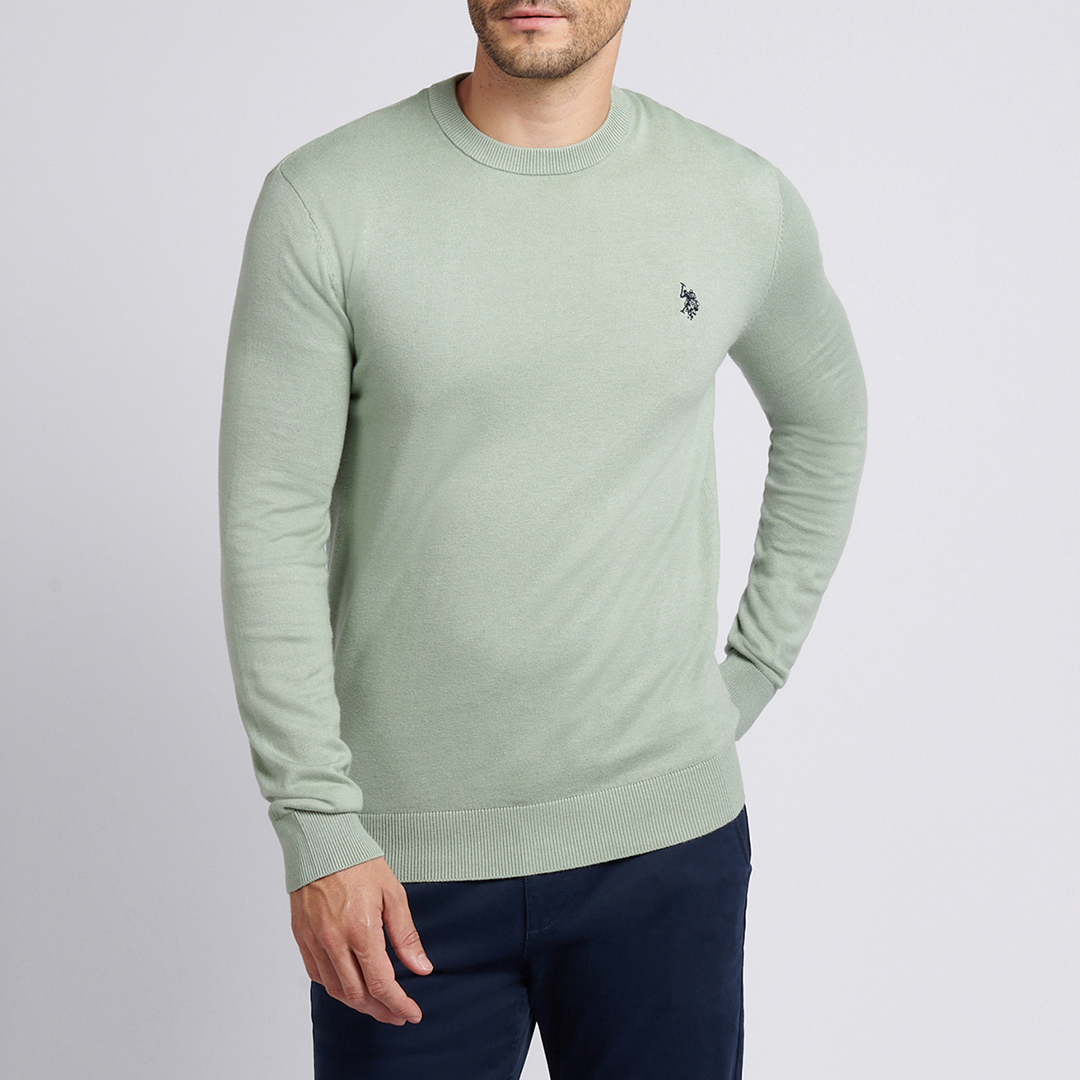 U.S. Polo Assn. Men's U.s. Polo Assn.  Green Lightweight Crew Neck in Size L, BrandAlley