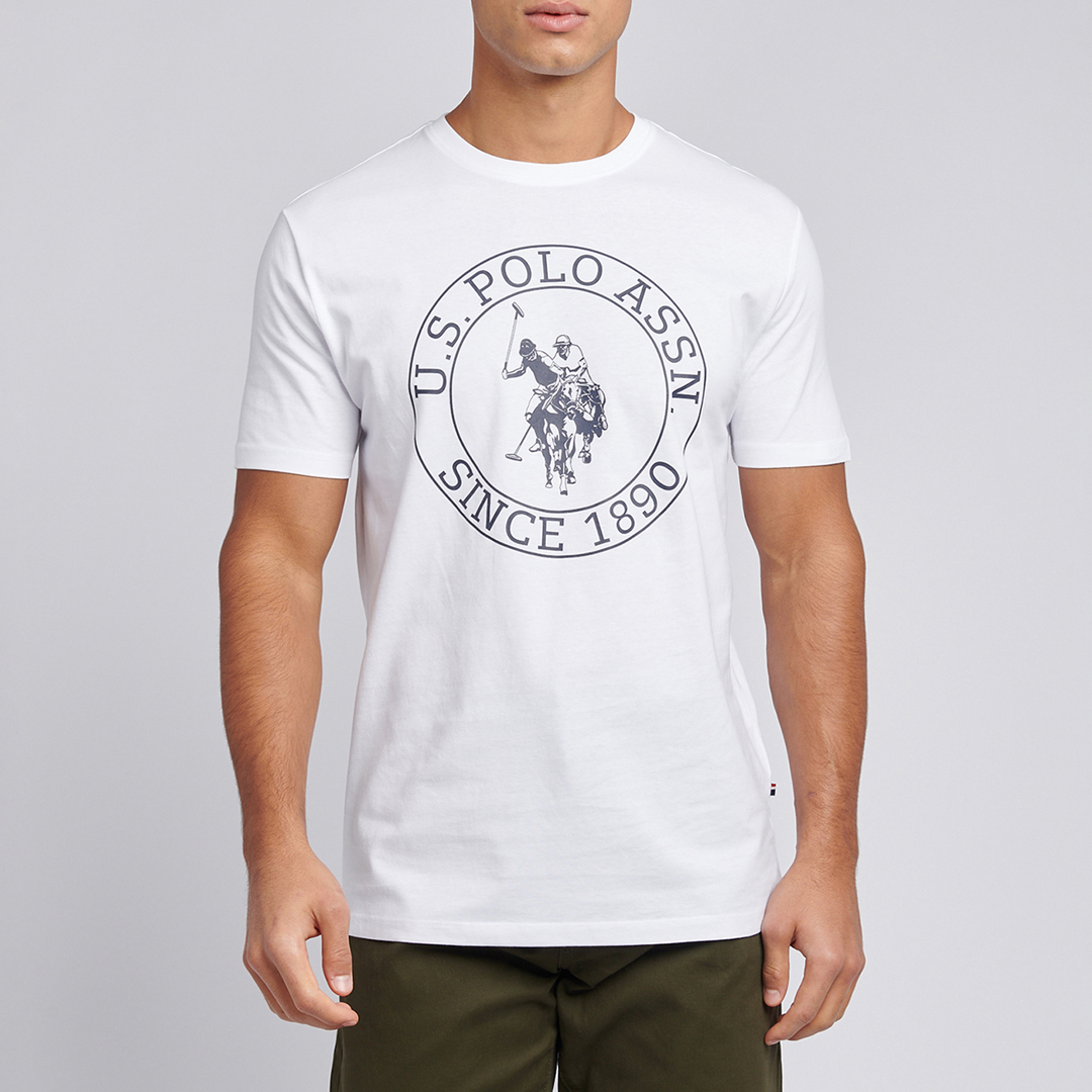 White USPA Circle Print T-shirt