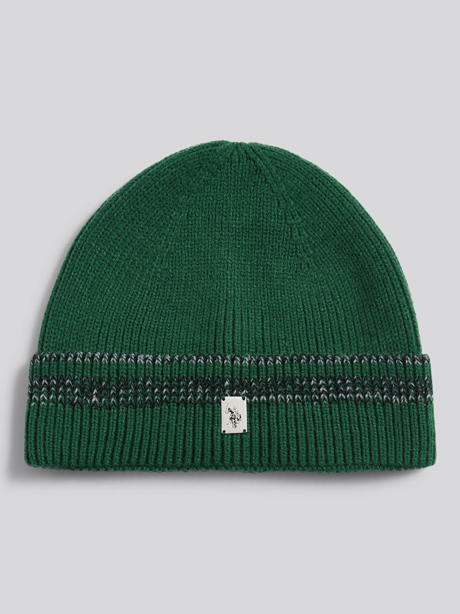 U.S. Polo Assn. Men's U.s. Polo Assn.  Green Stripe Tipping Rib Knit Beanie , BrandAlley
