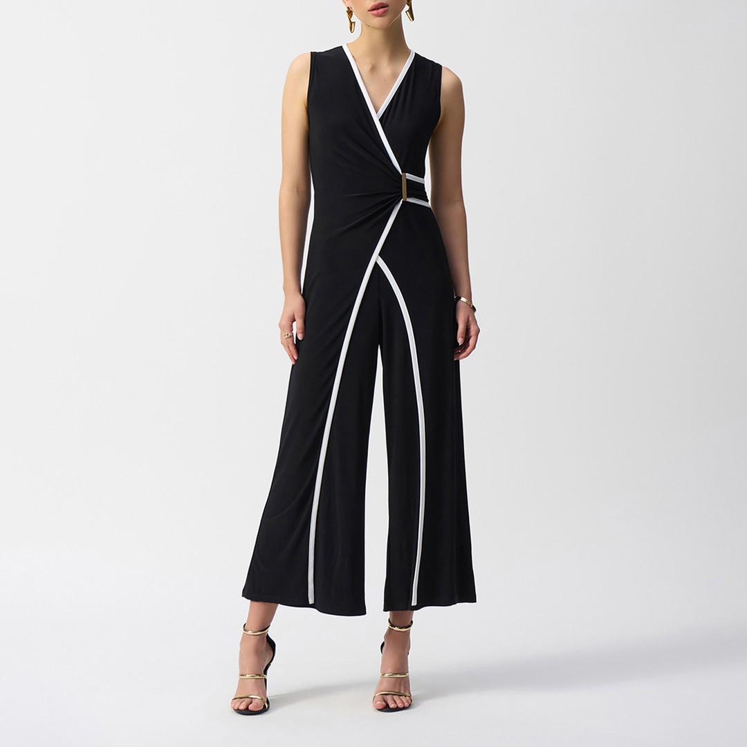 Black Sleeveless Wrap Jumpsuit Black Sleeveless Wrap Jumpsuit