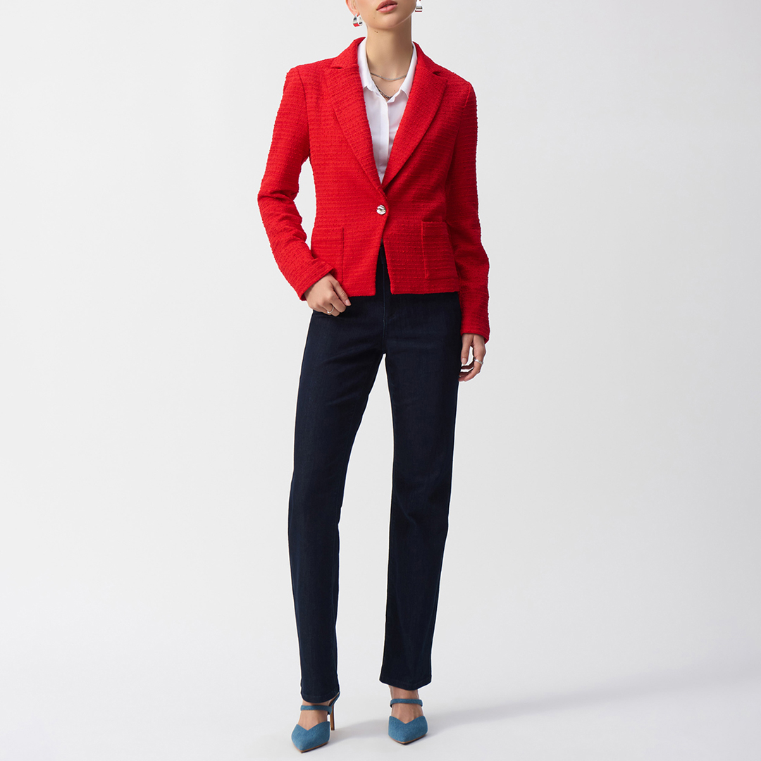 Bright Red Textured Blazer Bright Red Textured Blazer