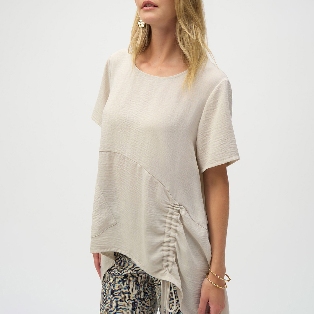 Joseph Ribkoff Women's  Beige Ruched Top in Size 12, BrandAlley