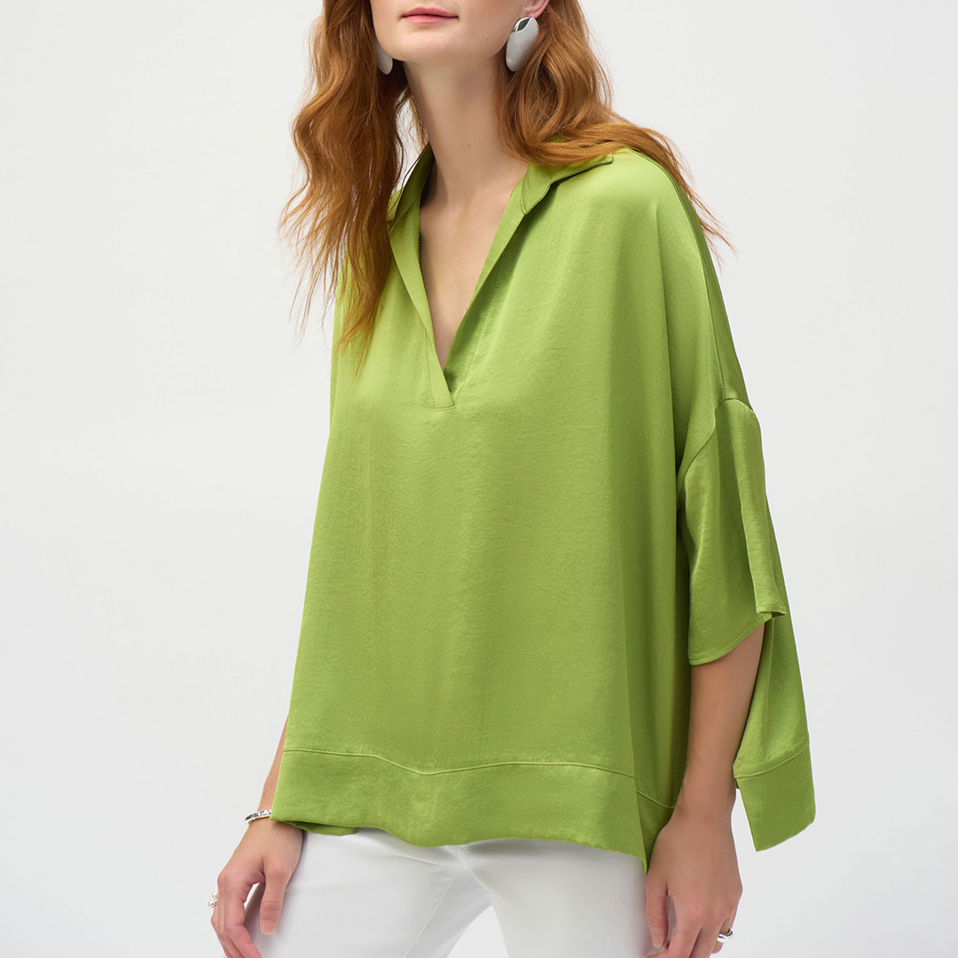Joseph Ribkoff Women's    Green Satin Boxy Blouse in Size 12, BrandAlley