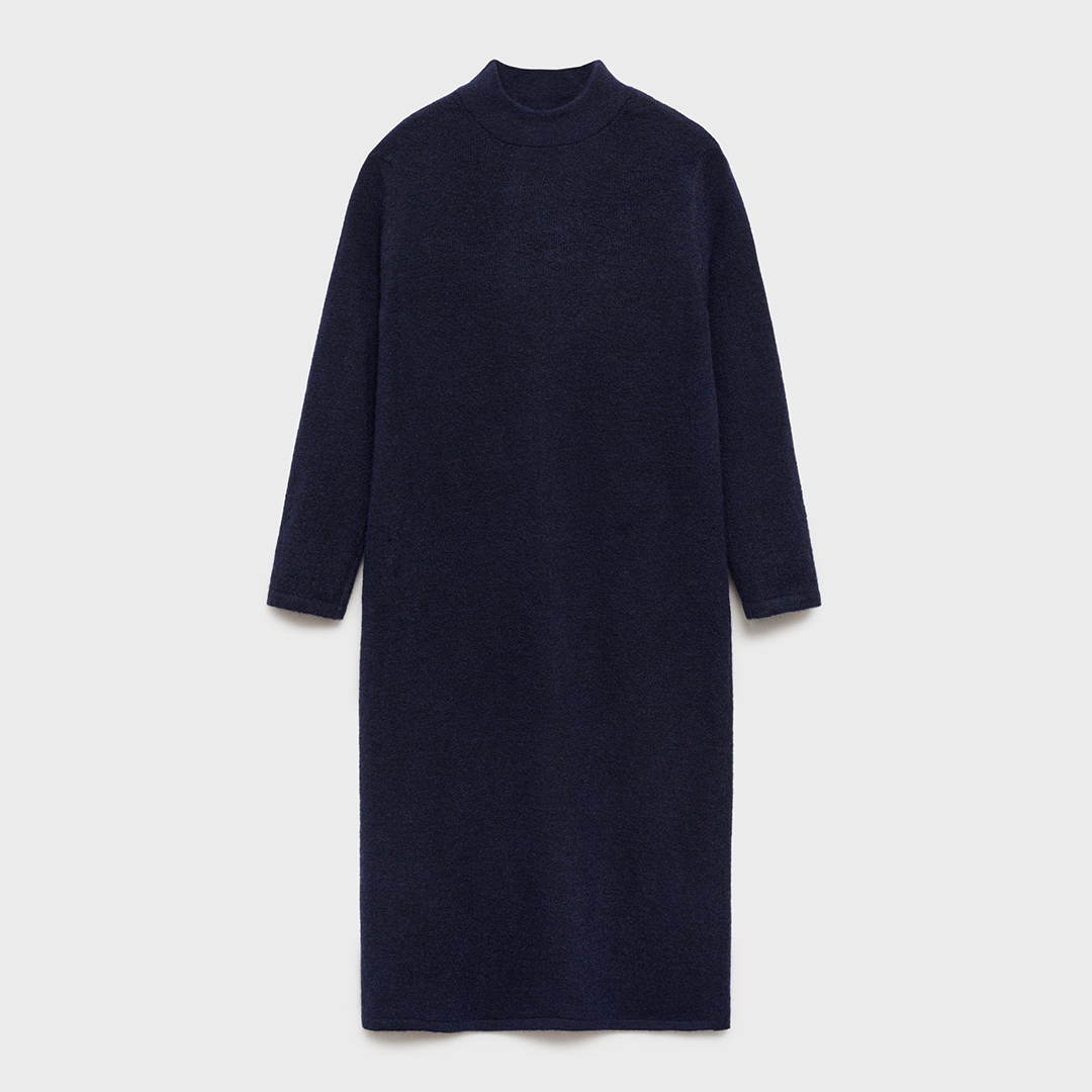Mango Women's   Navy Knit Midi Dress in Size S, BrandAlley