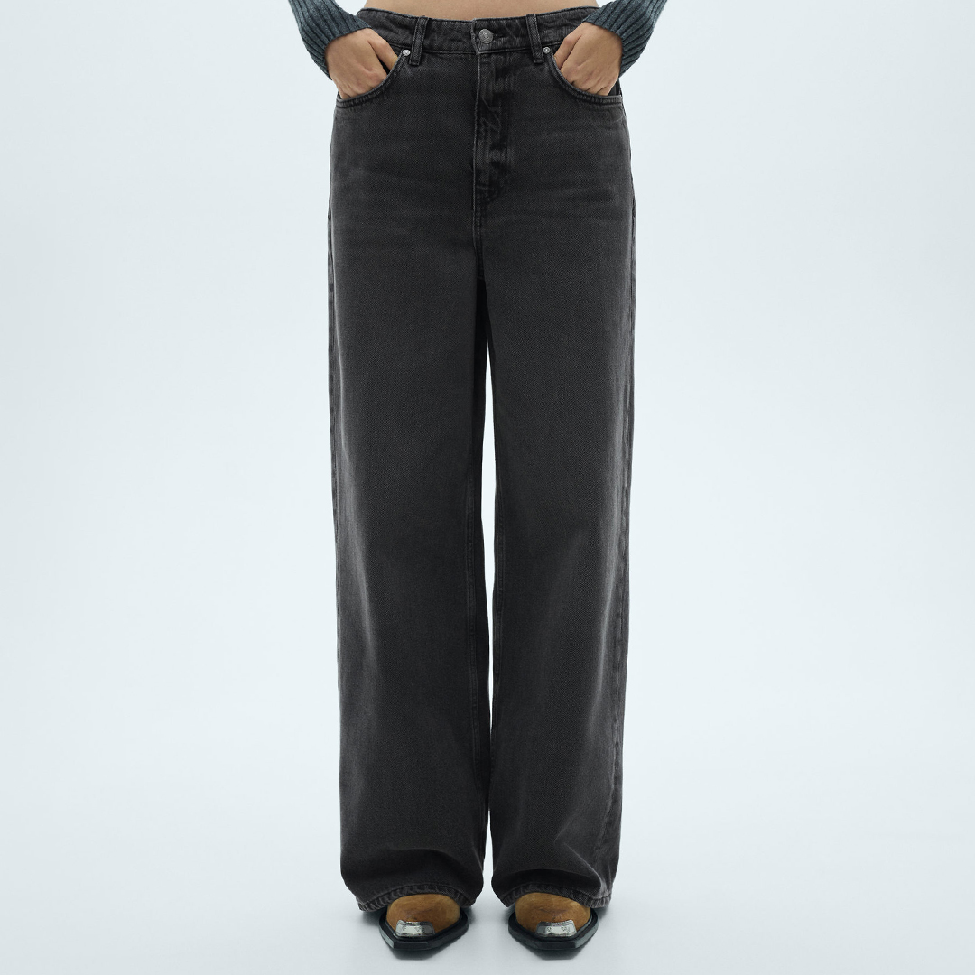 Ultimate Comfort: Black Cotton Low Rise Loose Fit Wideleg Jeans Review