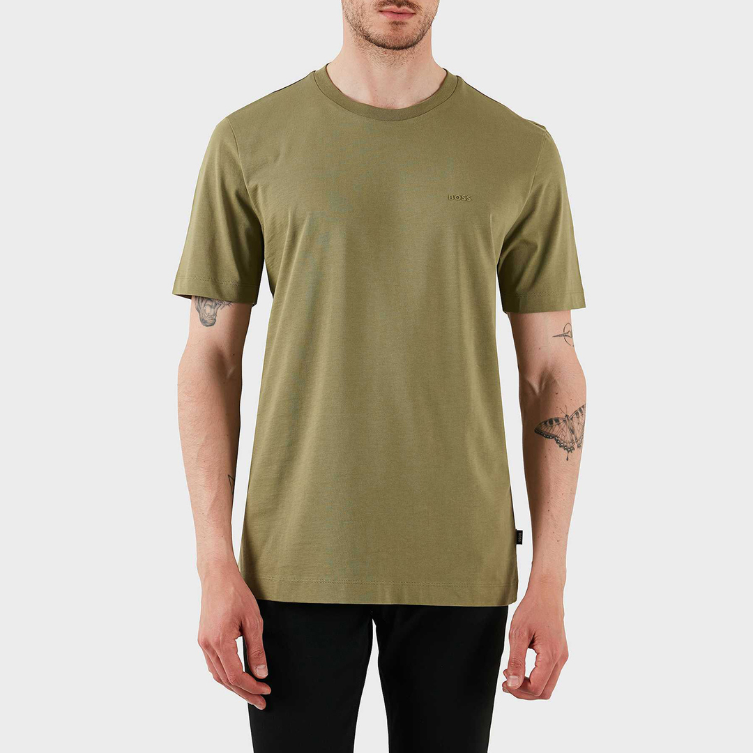 BOSS Men's   Green Khaki Thompson T-Shirt in Size XXL, BrandAlley