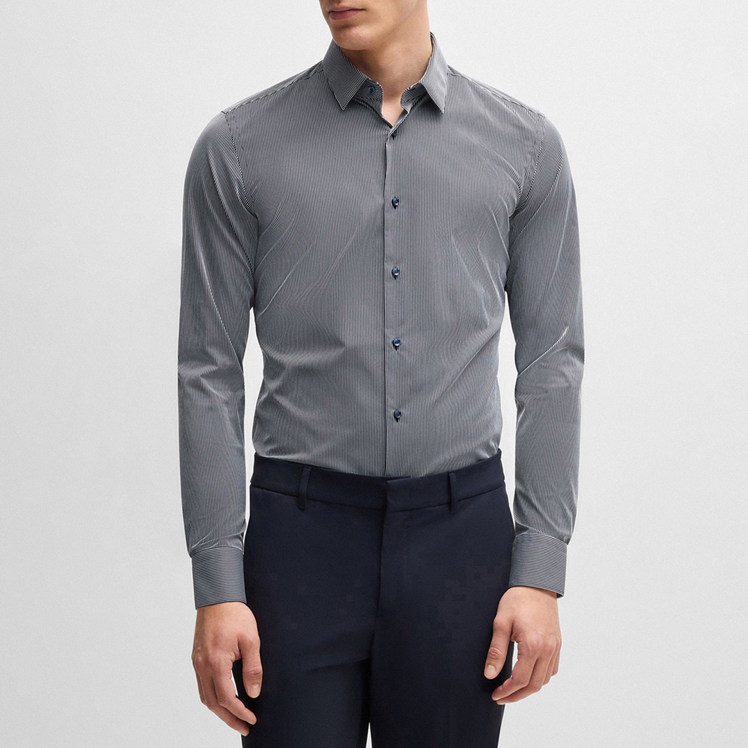 BOSS Grey Hank Button Down Shirt - Size 16.5