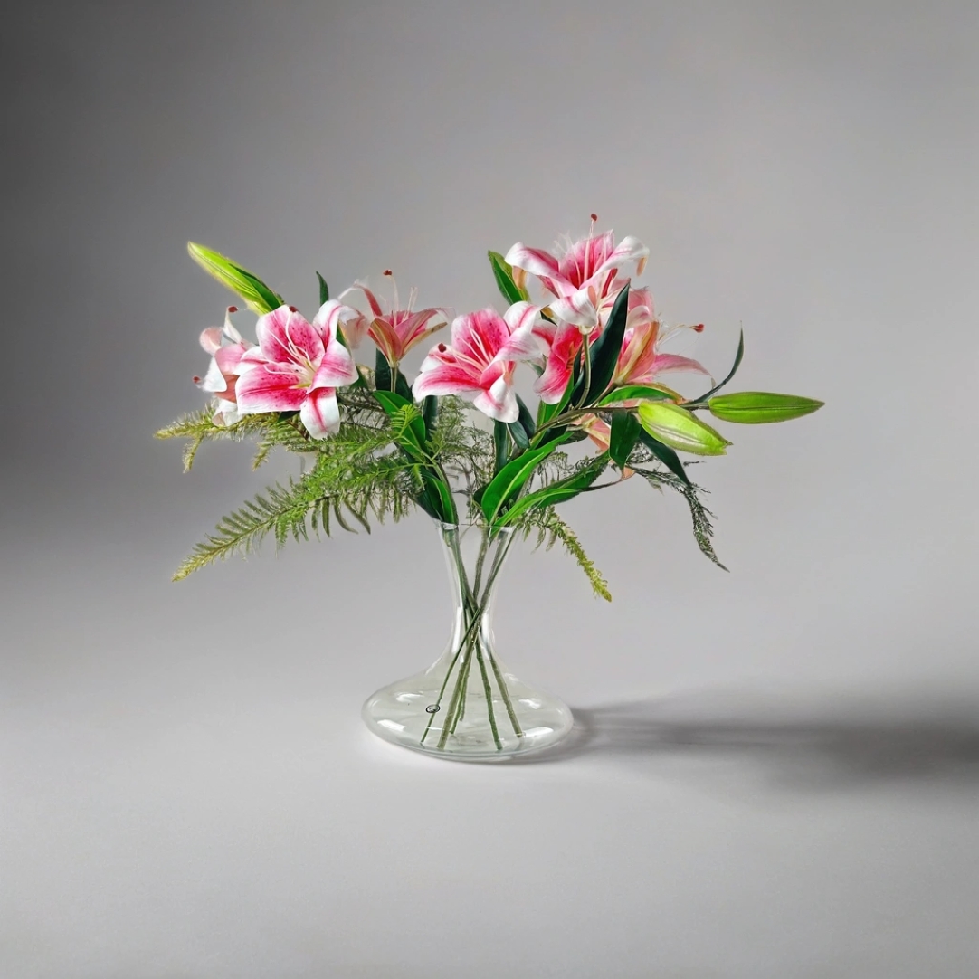 Peony   Casablanca Lilies and Fern in a Decanter Vase, BrandAlley