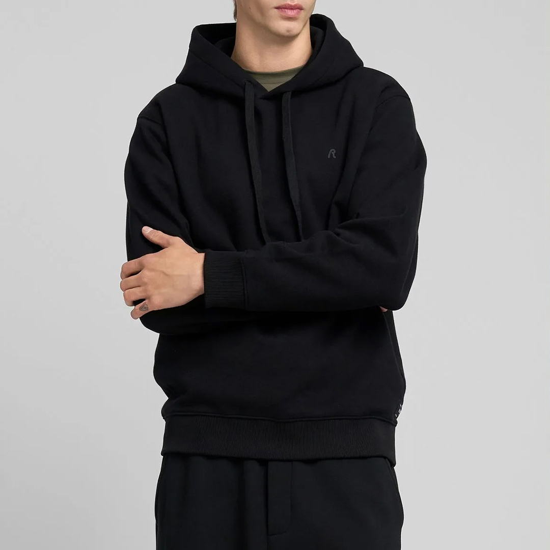 Replay Men's   Black Cotton Blend Hoodie in Size XXL, BrandAlley